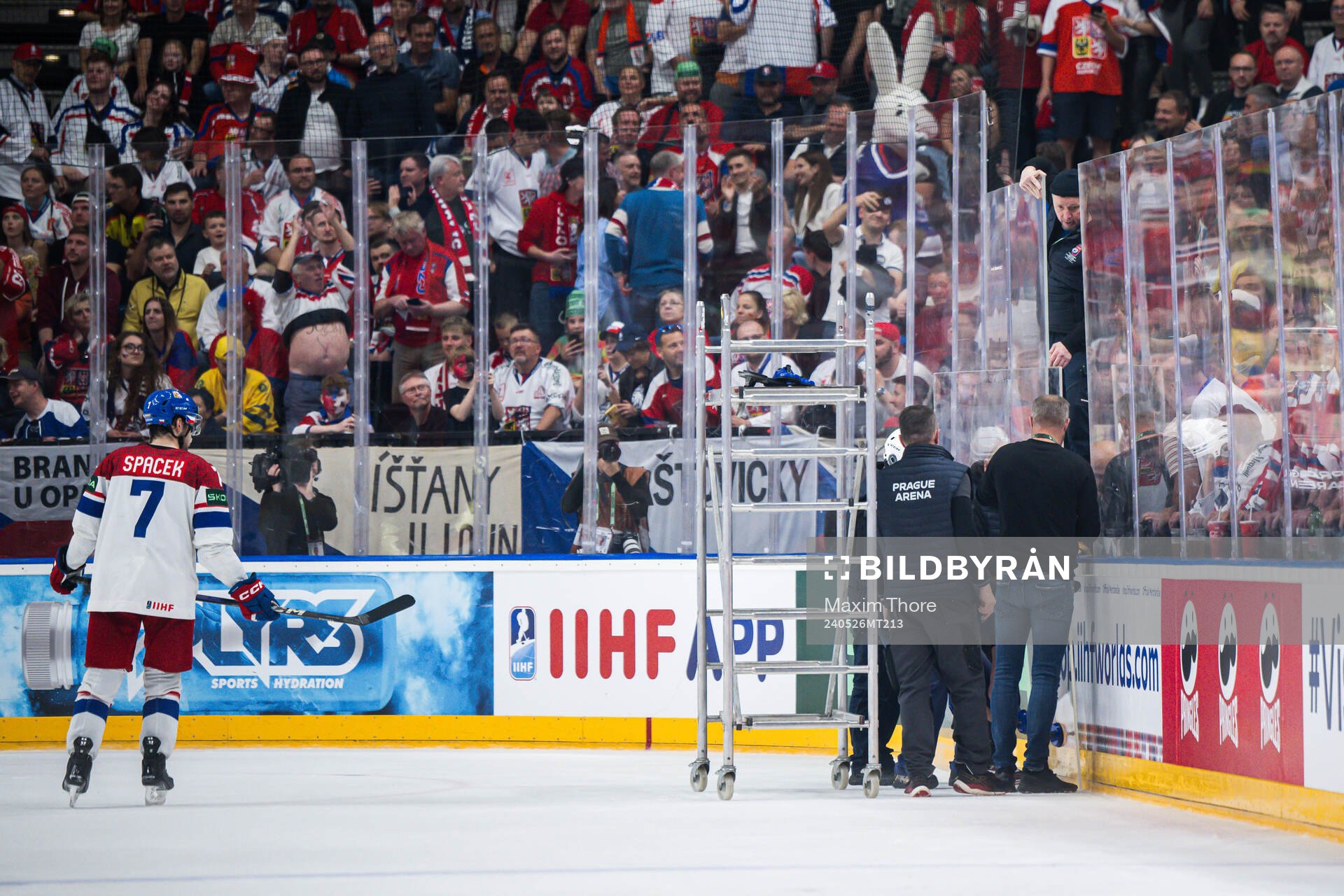 Sheet of plexi glass being replaced