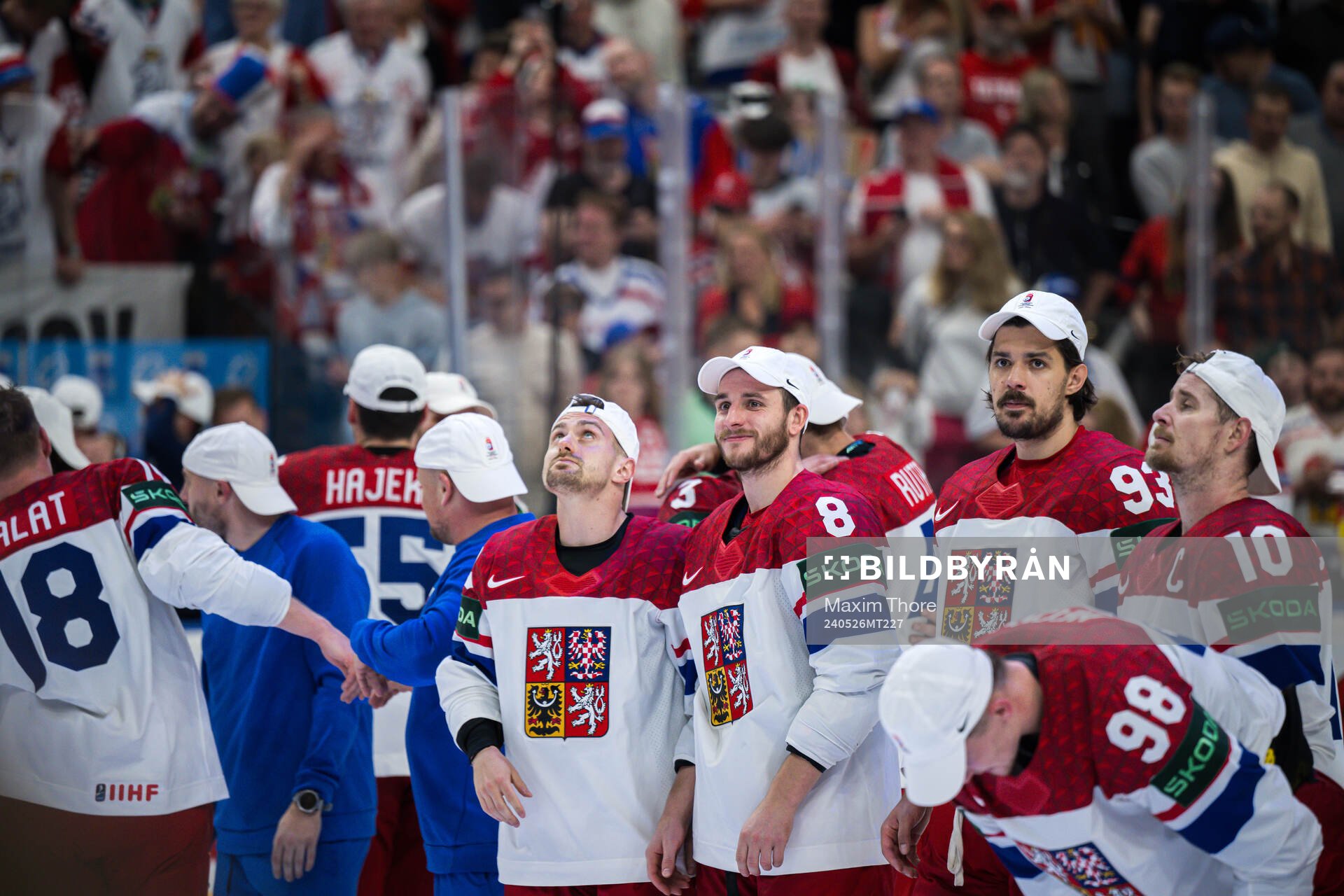 Ondrej Beranek of Czech Republic celebrates with team mates