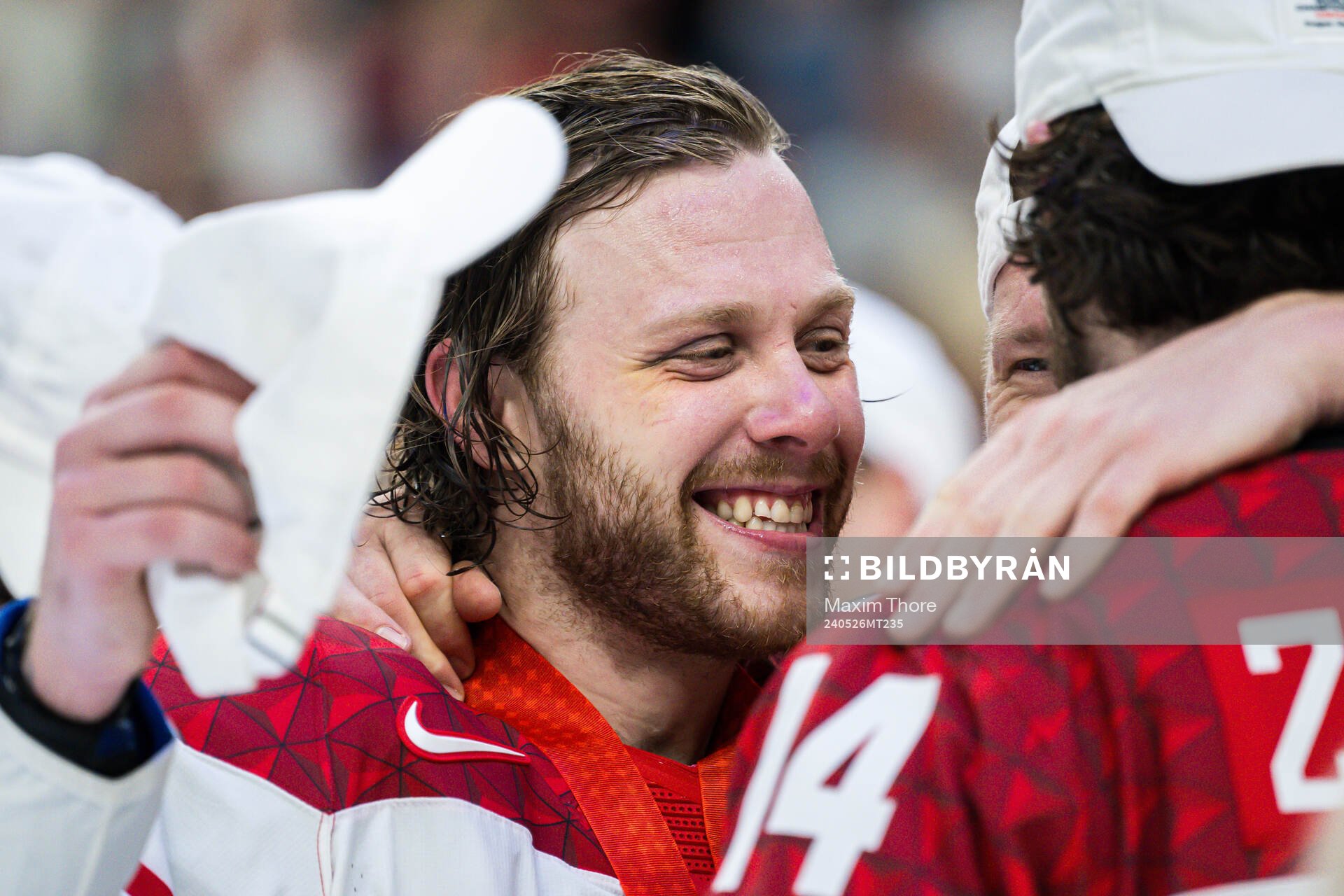 David Pastrnak of Czech Republic celebrates