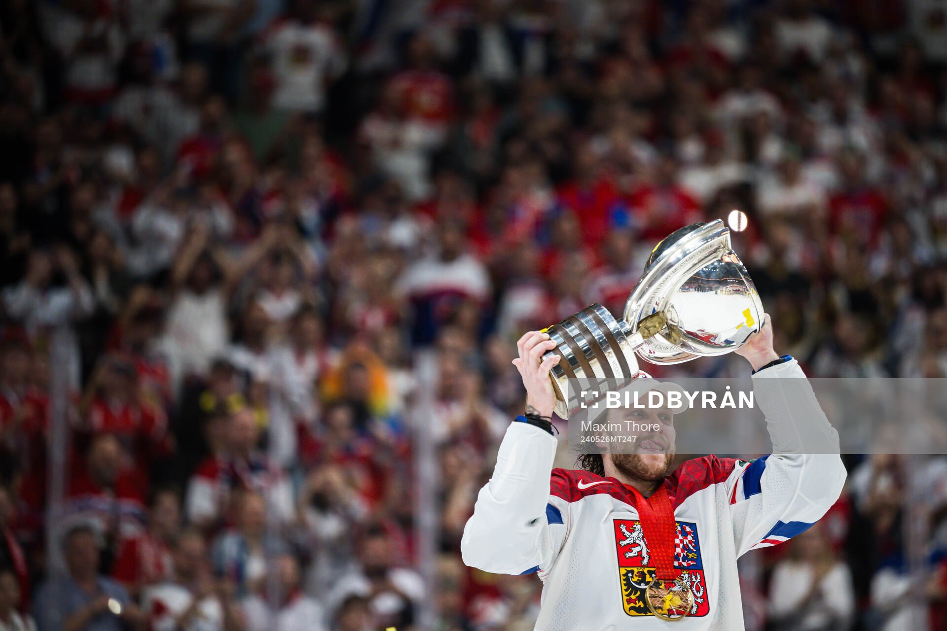 David Pastrnak of Czech Republic celebrates