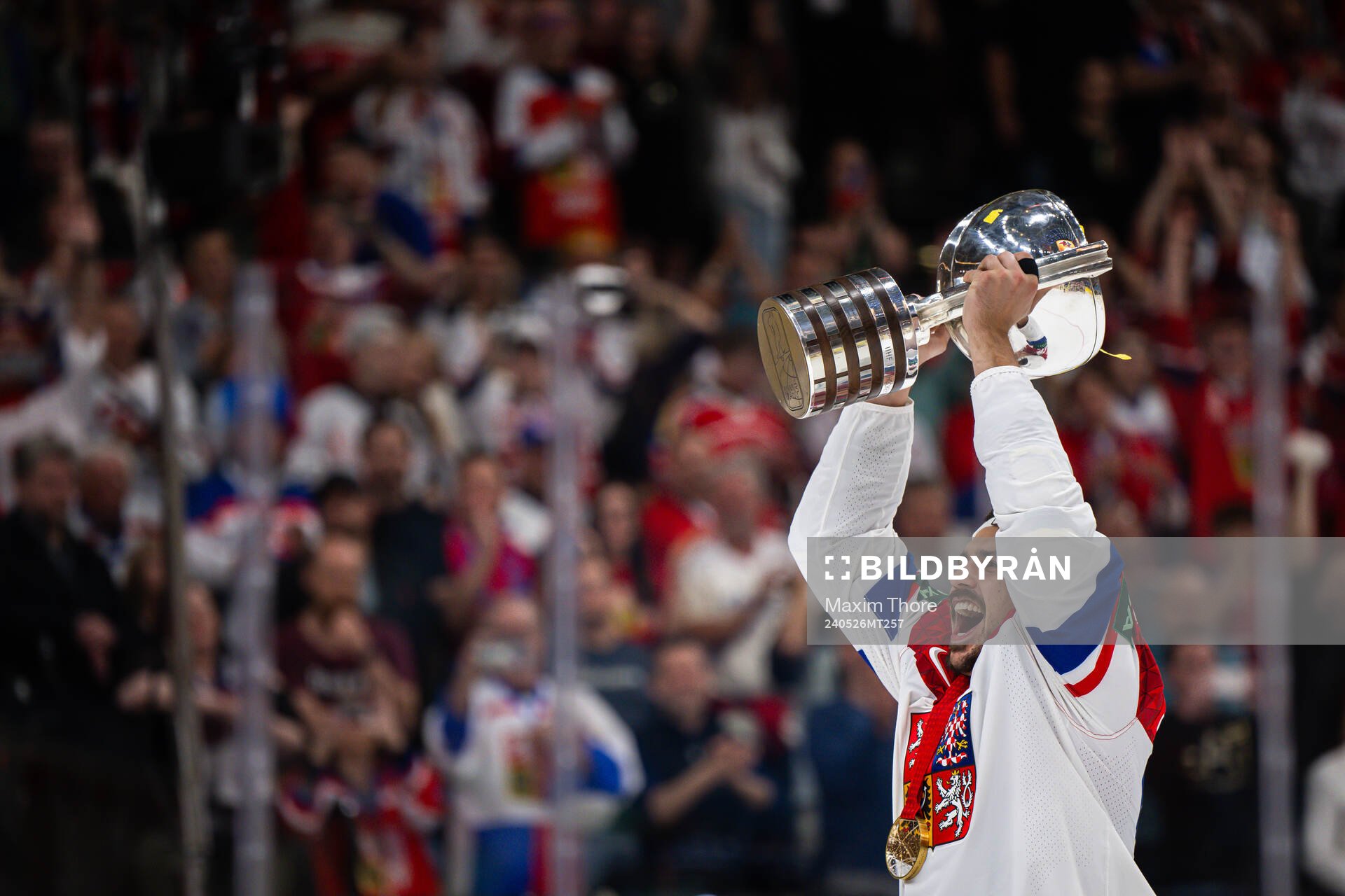 Matej Stransky of Czech Republic celebrates with the trophy