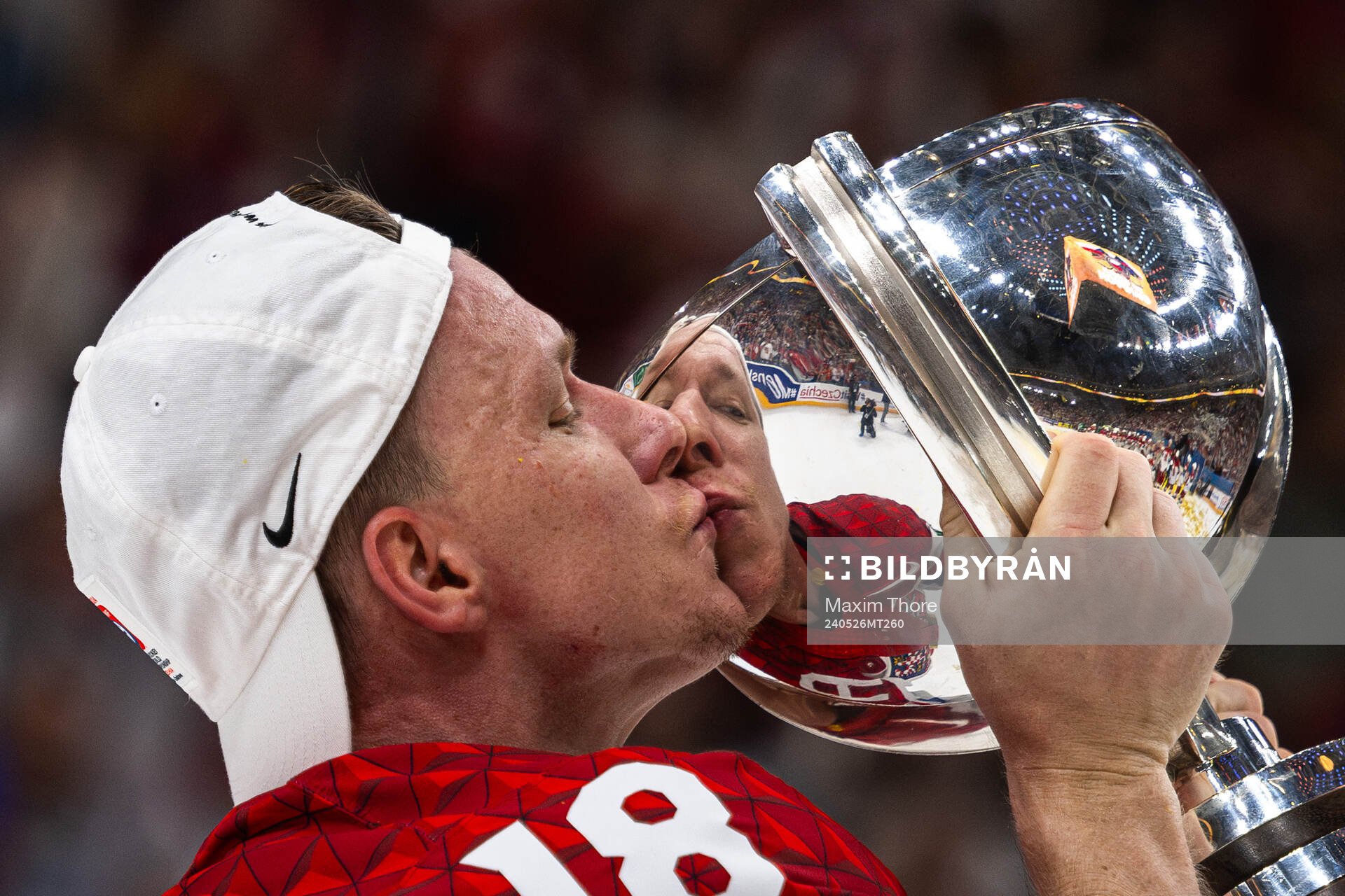 Ondrej Palat of Czech Republic celebrates with the trophy