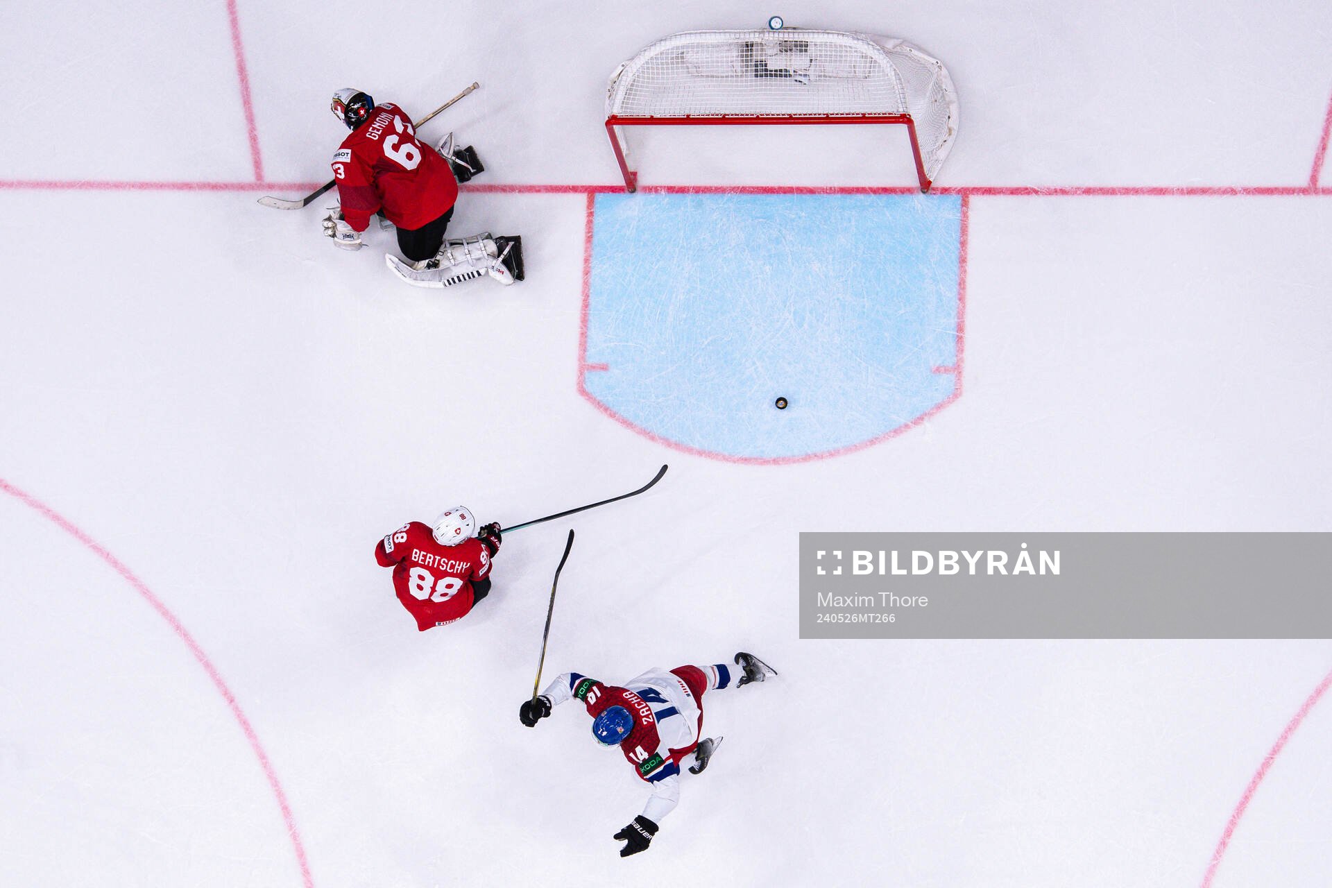 Pavel Zacha of Czech Republic celebrates the 0-1 goal