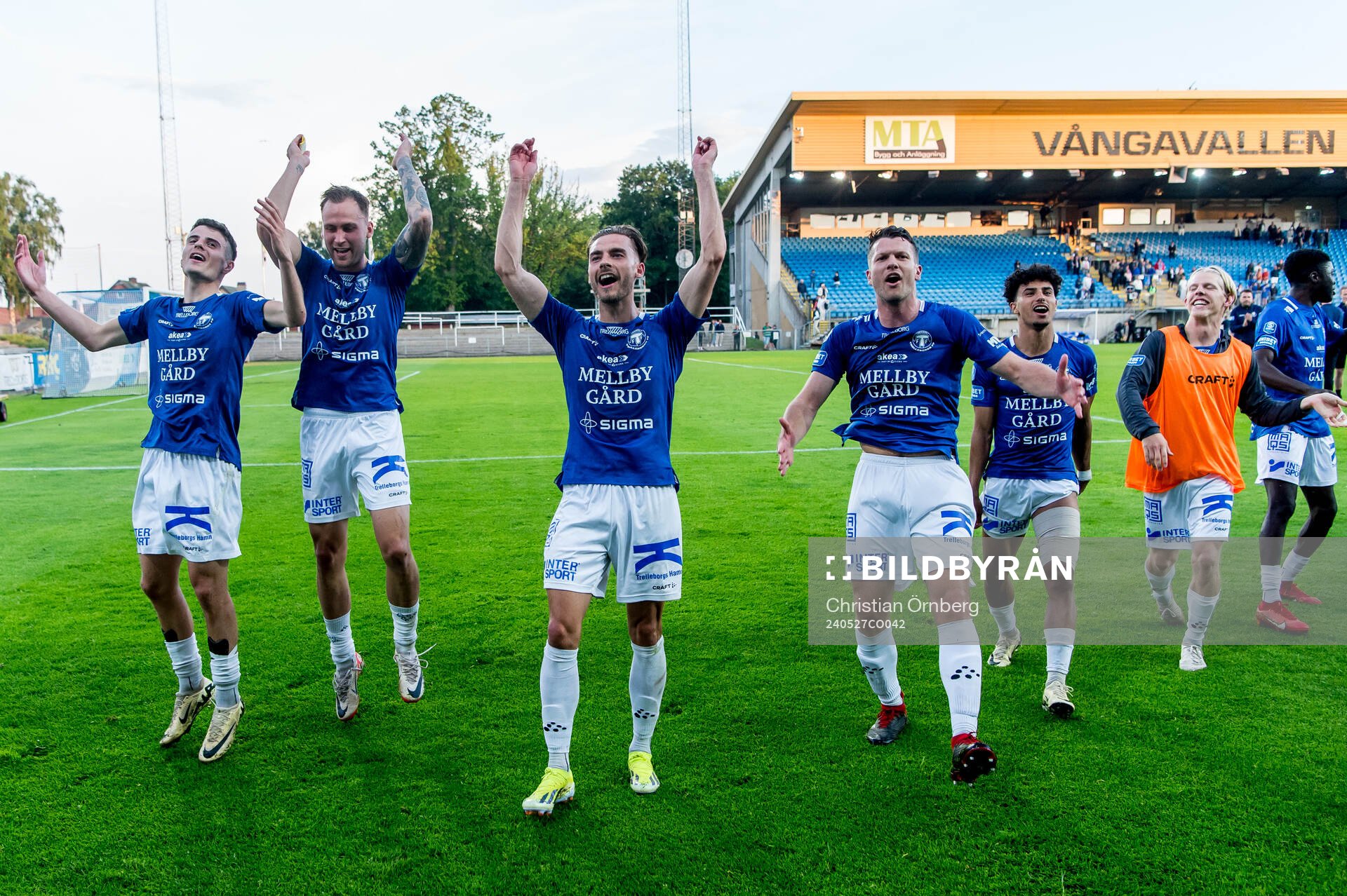 Trelleborgs spelare ublar efter fotbollsmatchen i Superettan mellan Trelleborg och GIF Sundsvall den 27 maj 2024 i Trelleborg. 