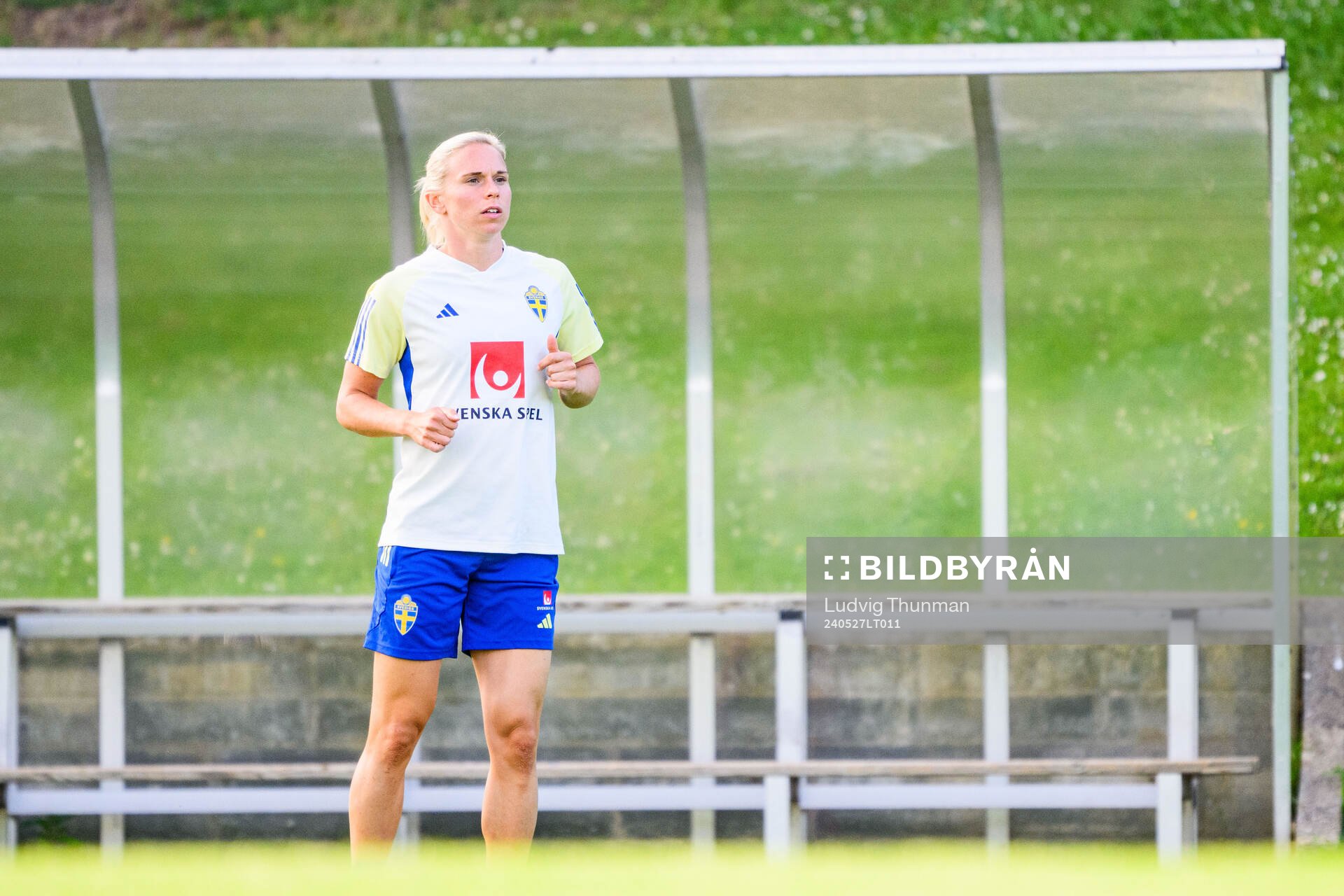 Jonna Andersson of Sweden at a training session the