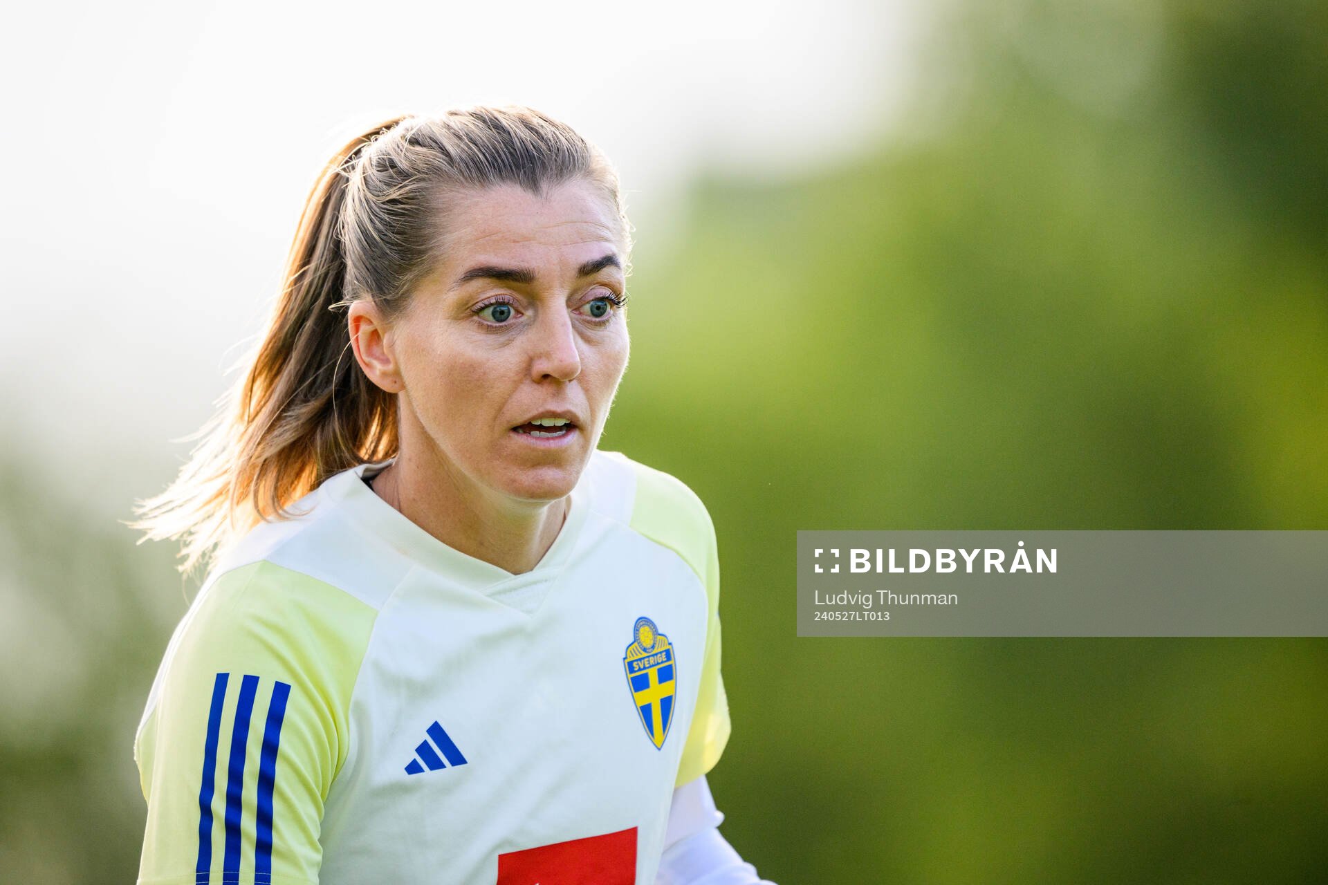 Linda Sembrant of Sweden at a training session the