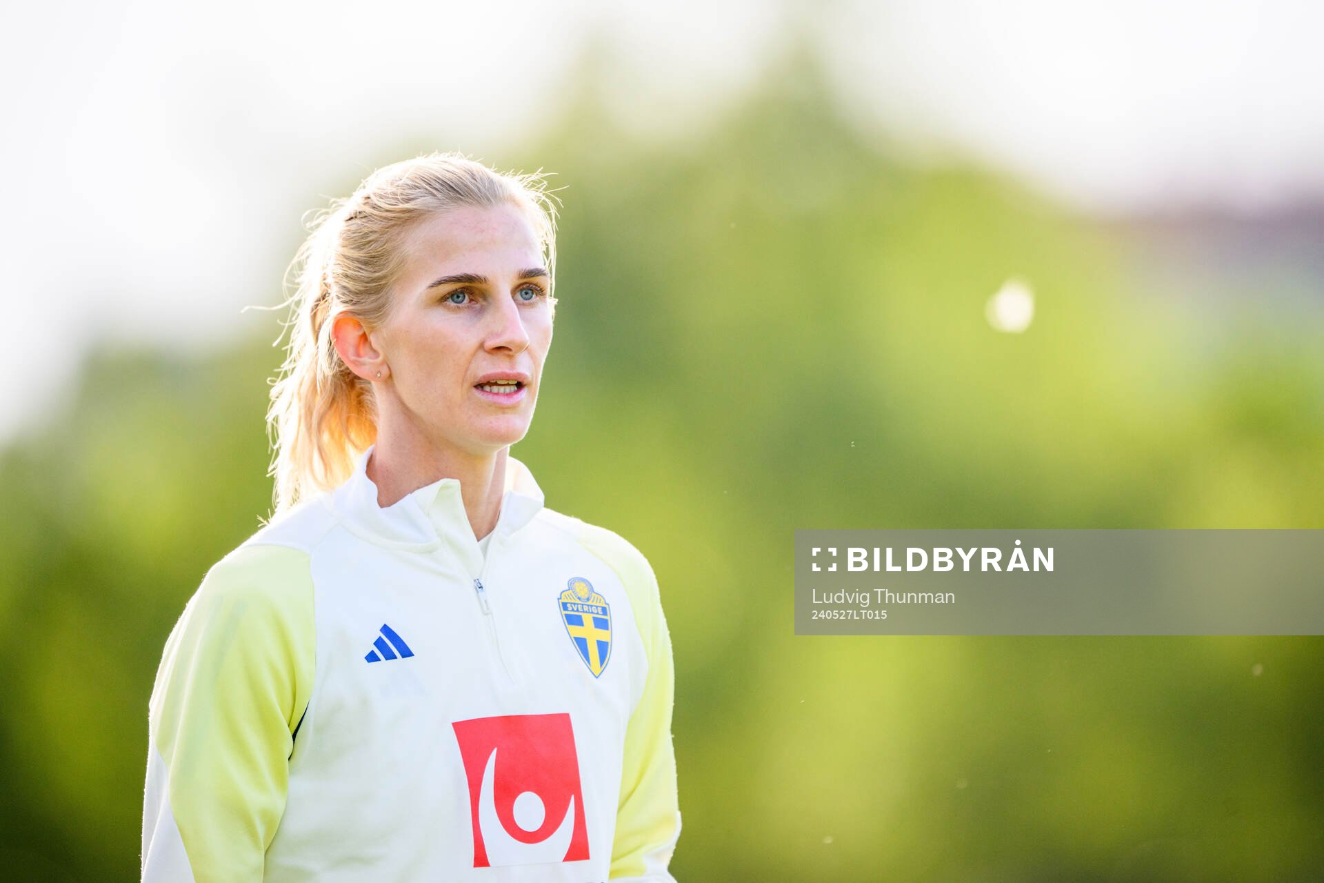 Sofia Jakobsson of Sweden at a training session the