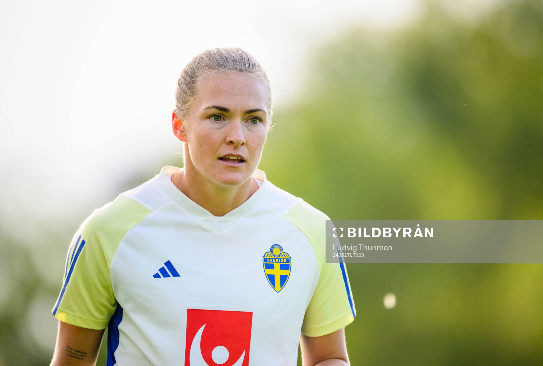 Magdalena Eriksson of Sweden at a training session the