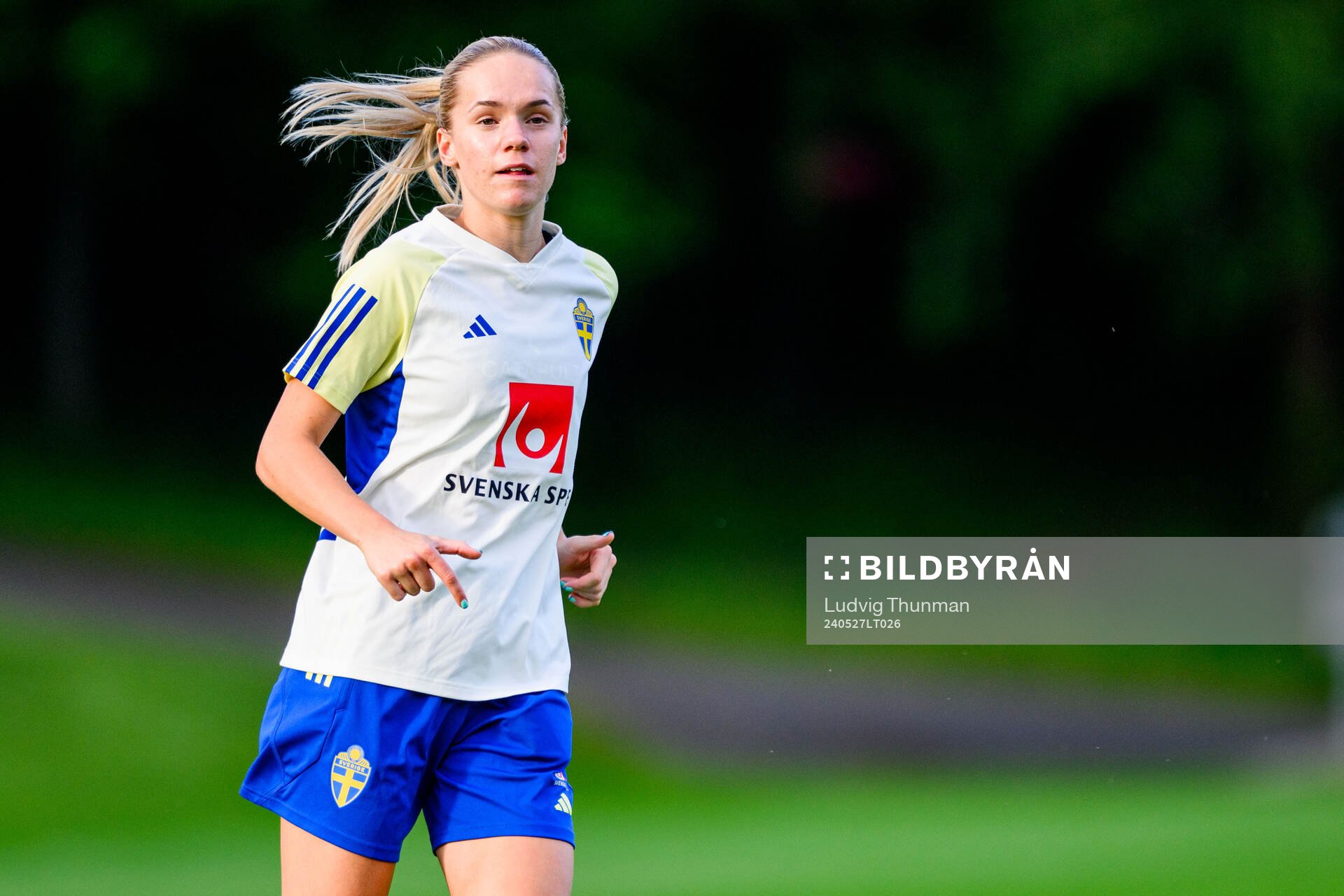 Hanna Lundkvist of Sweden at a training session the