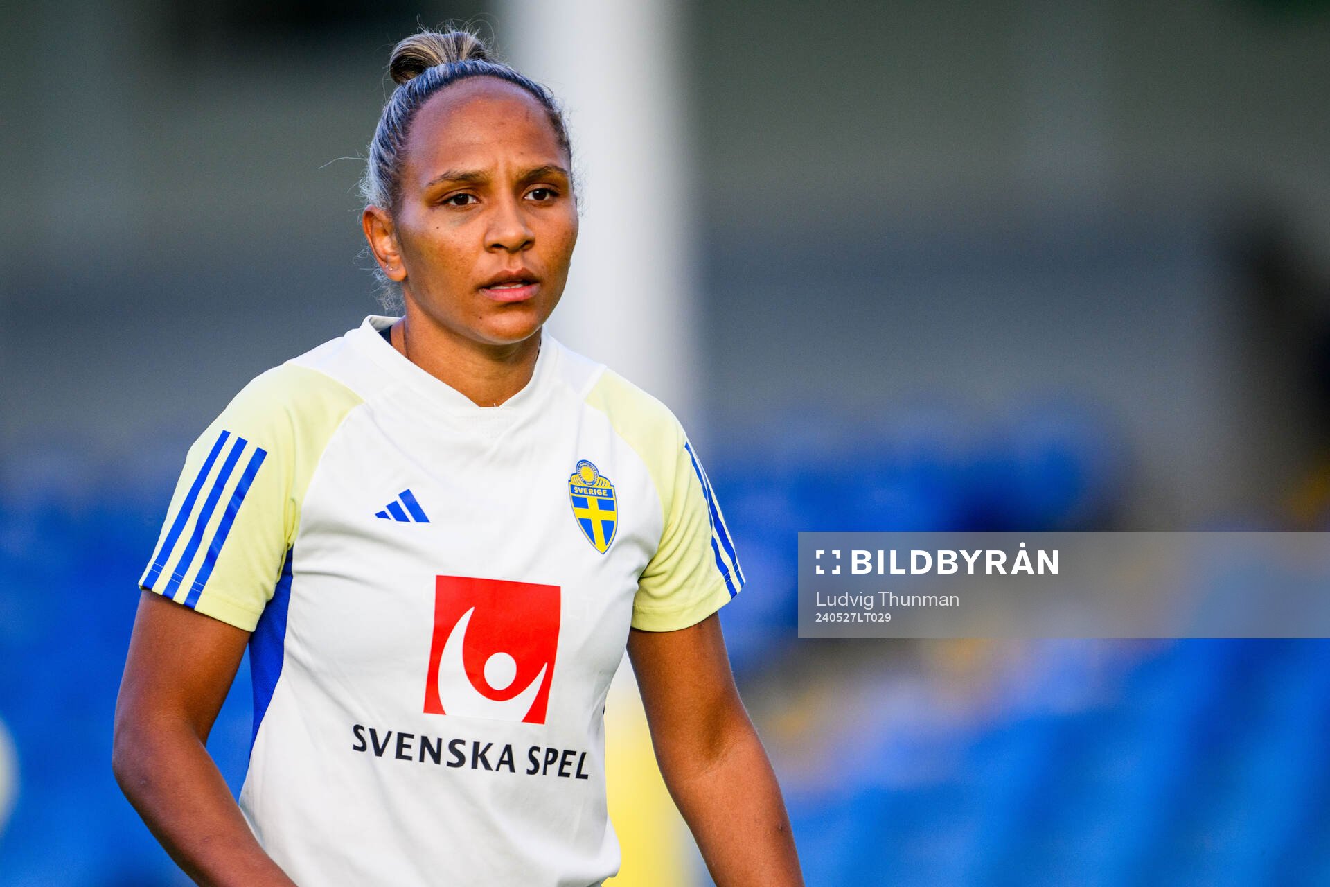 Madelen Janogy of Sweden at a training session the