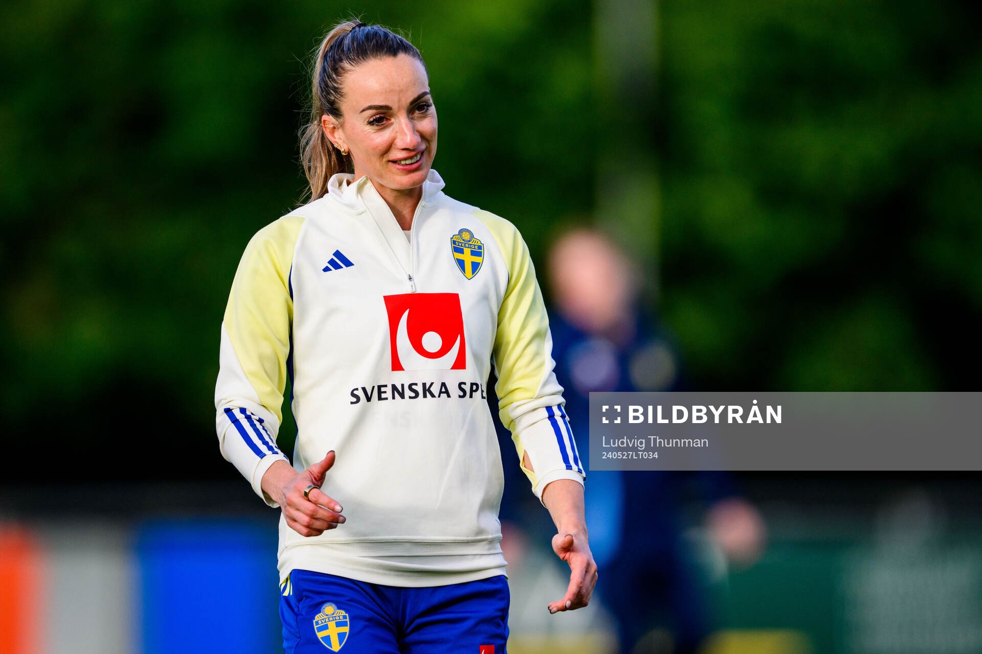 Kosovare Asllani of Sweden at a training session the