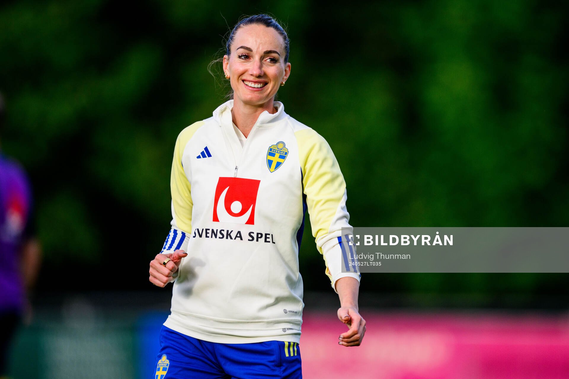 Kosovare Asllani of Sweden at a training session the