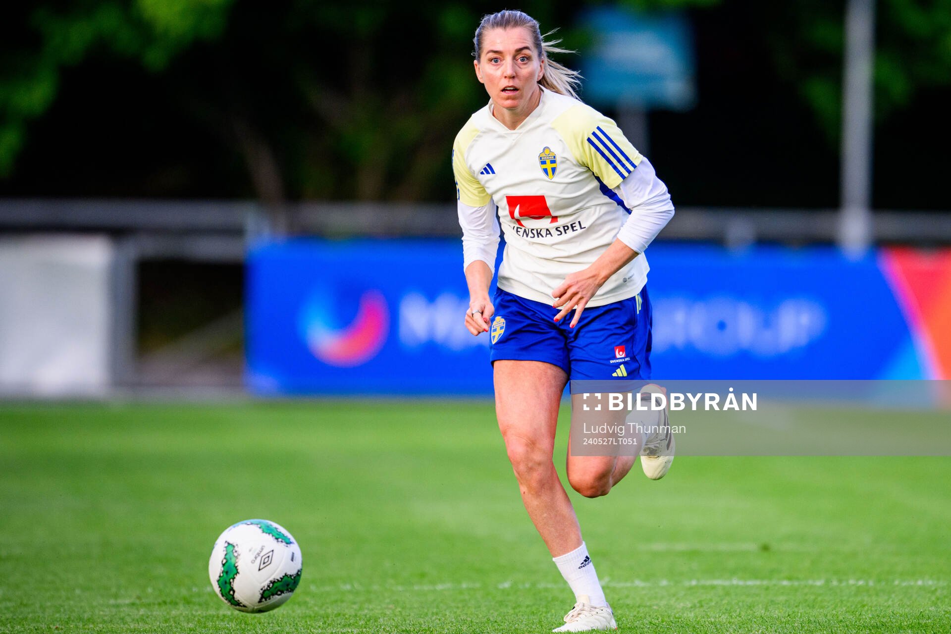 Linda Sembrant of Sweden at a training session the