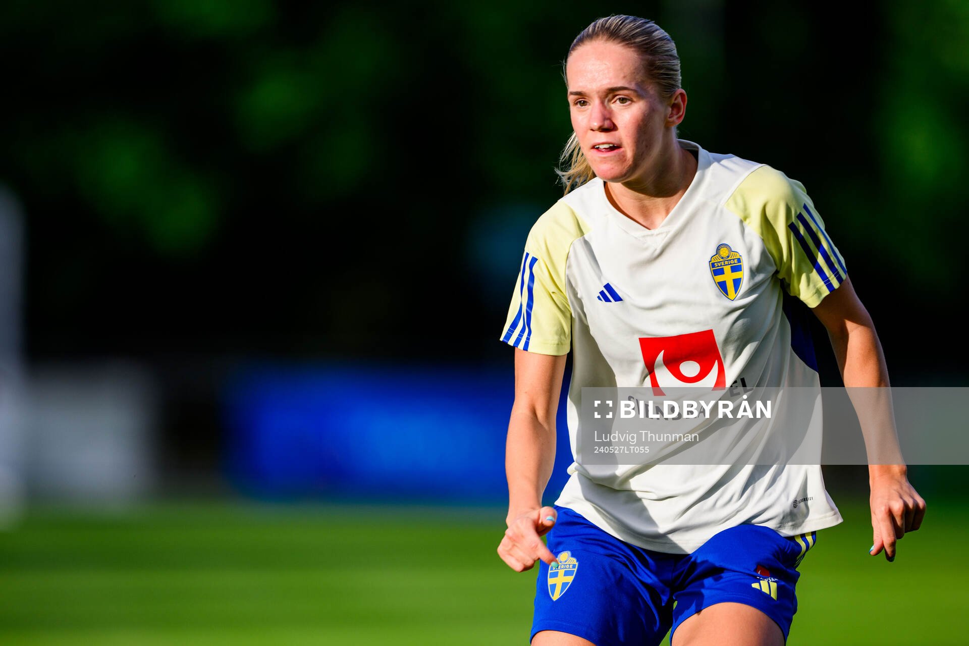 Hanna Lundkvist of Sweden at a training session the