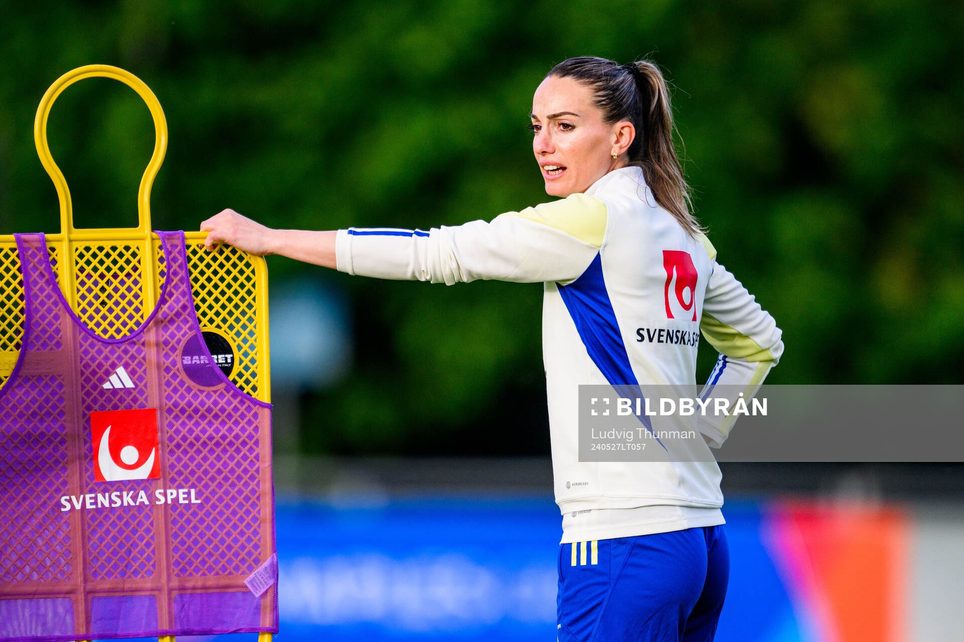 Kosovare Asllani of Sweden at a training session the