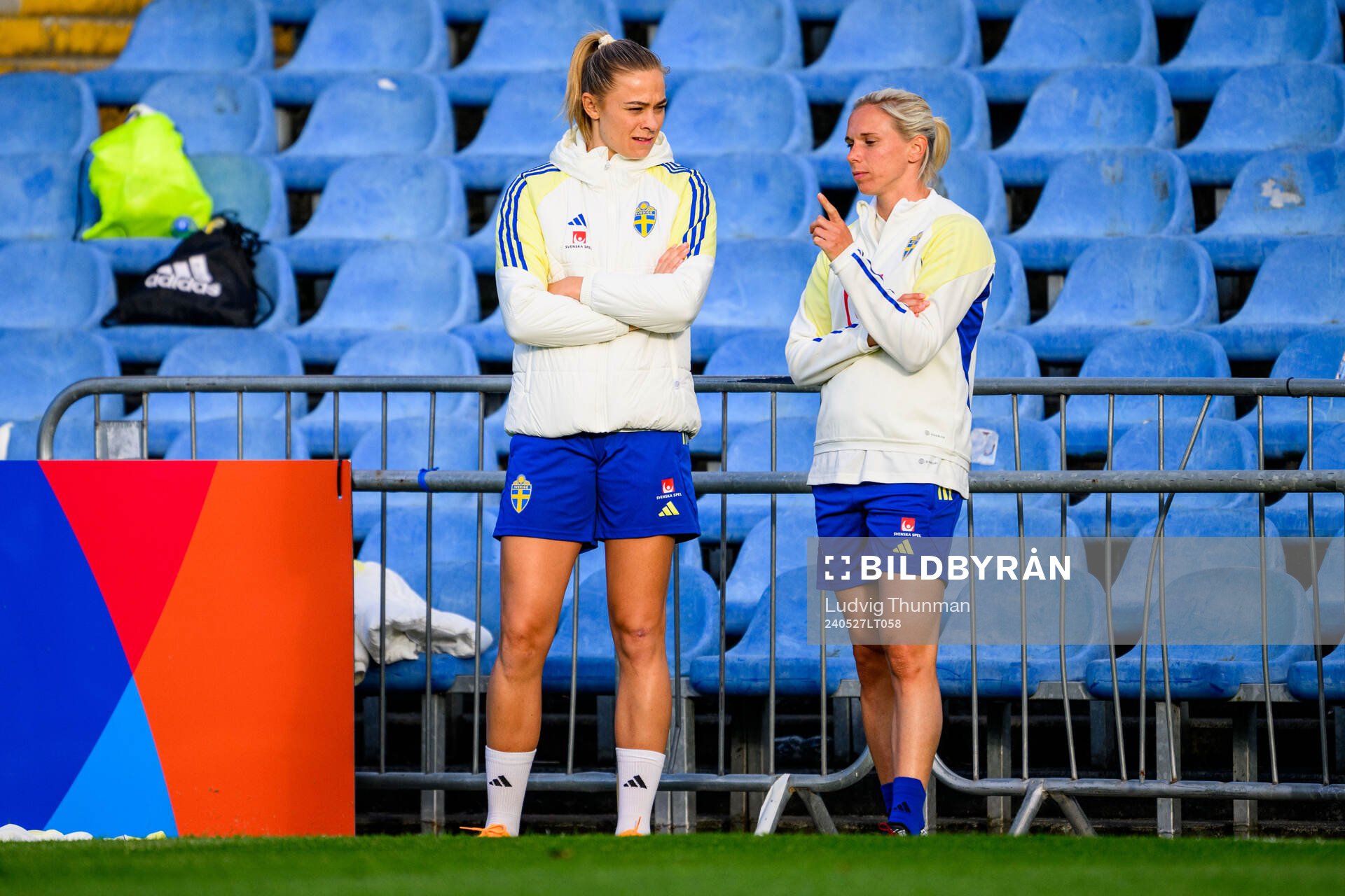 Fridolina Rolfö and Jonna Andersson of Sweden at a