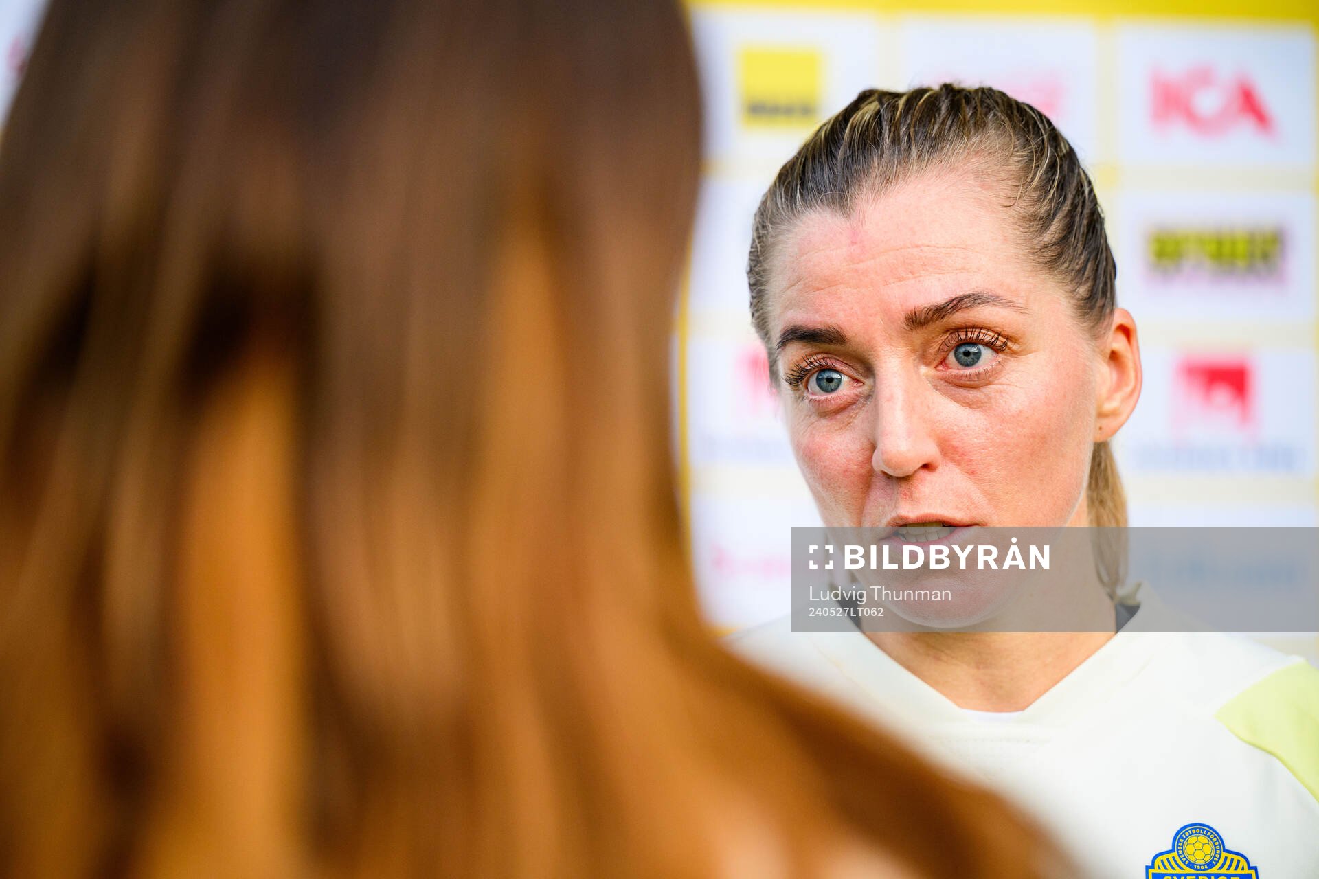 Linda Sembrant of Sweden at a training session the