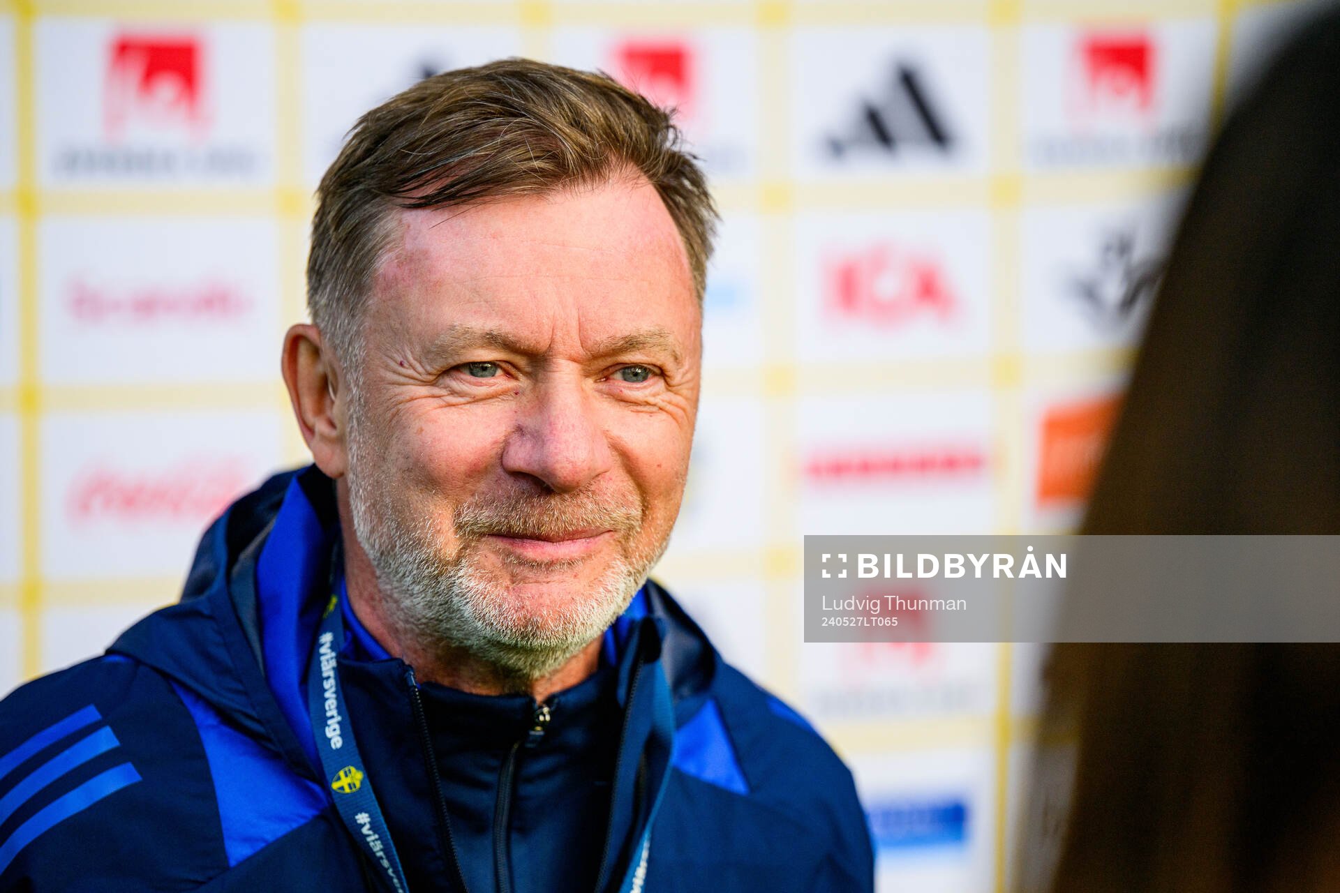 Head coach Peter Gerhardsson of Sweden at a training