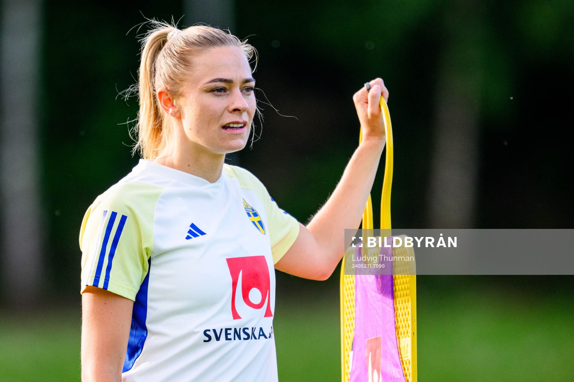 Fridolina Rolfö of Sweden at a training session the