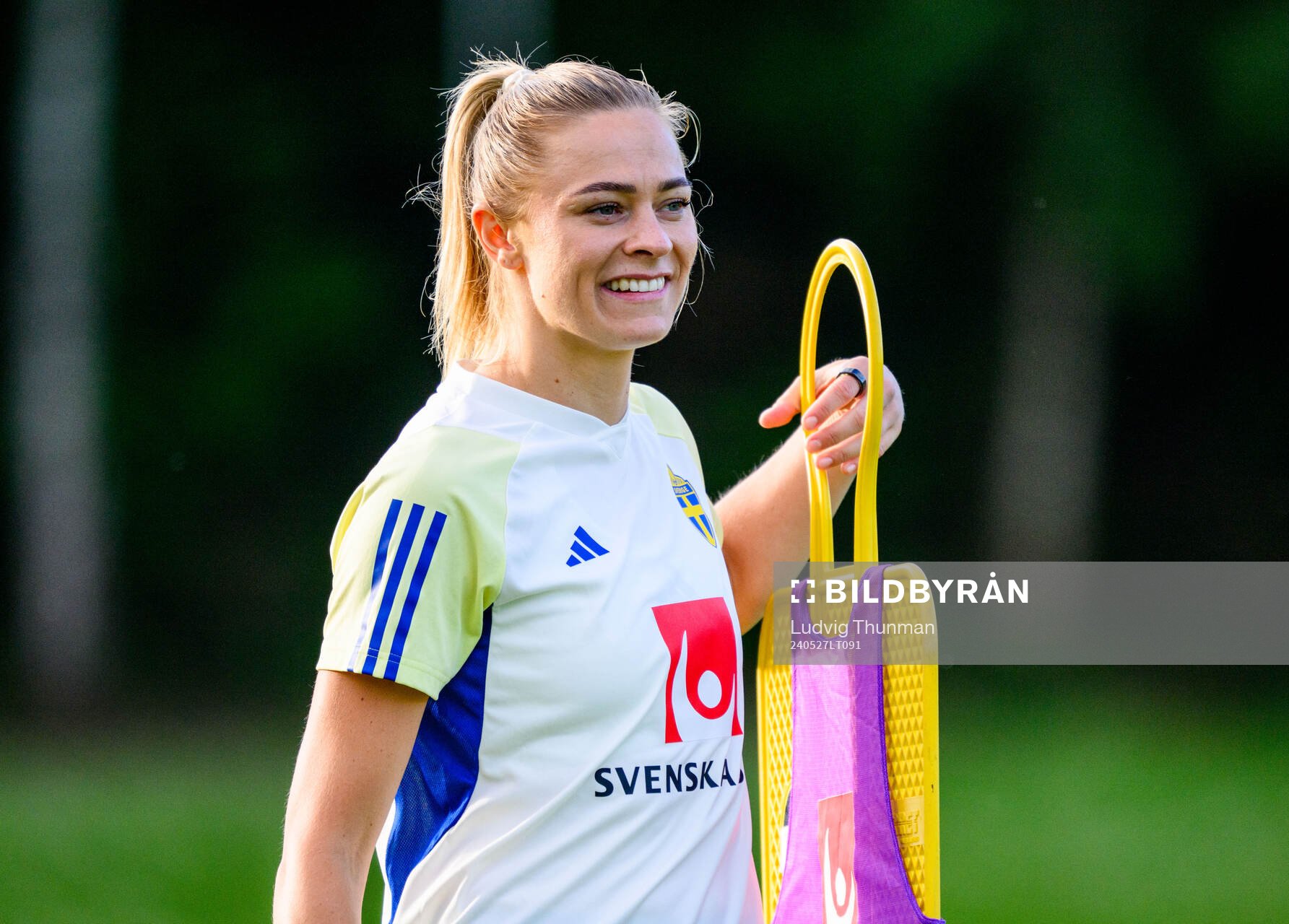 Fridolina Rolfö of Sweden at a training session the