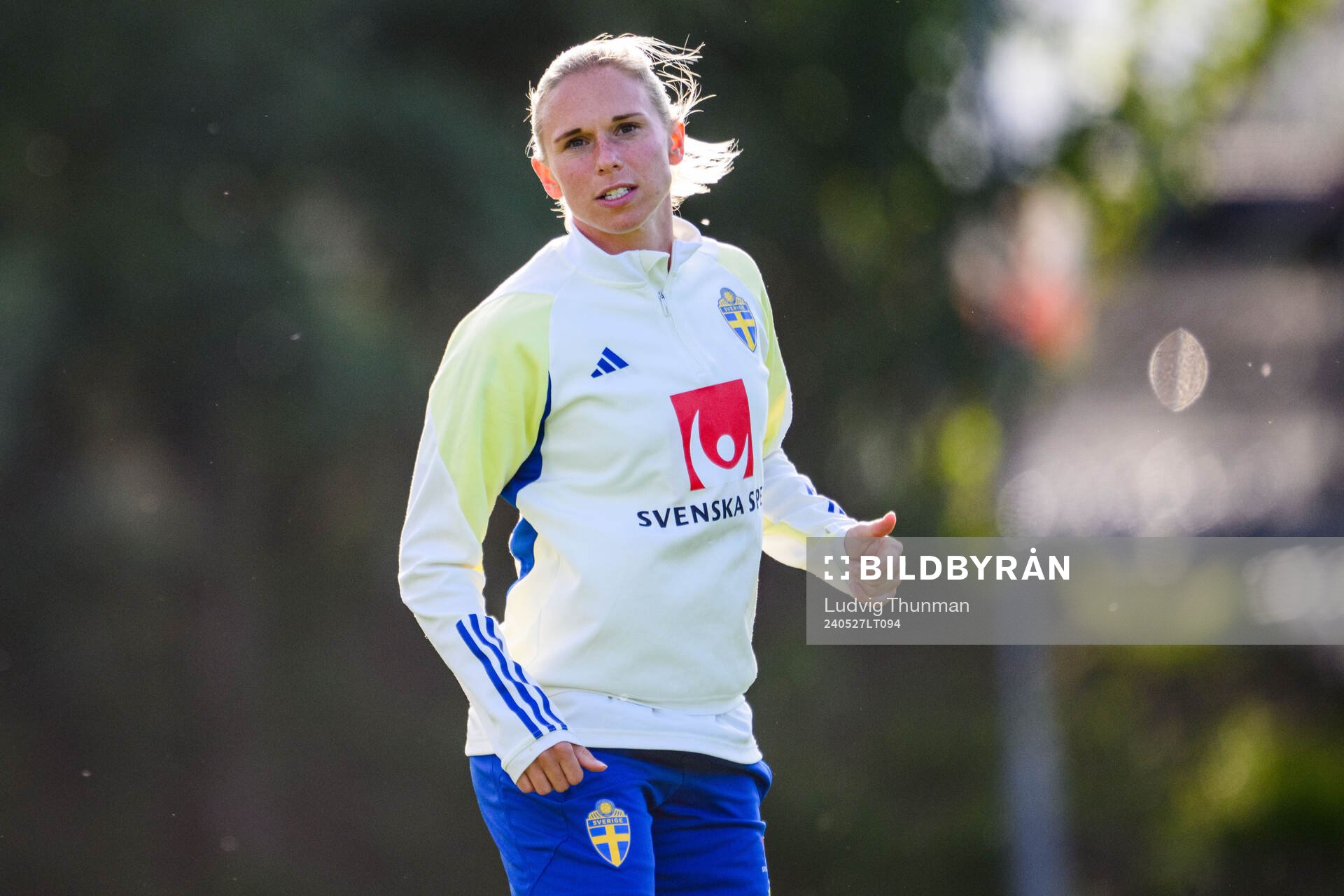 Jonna Andersson of Sweden at a training session the