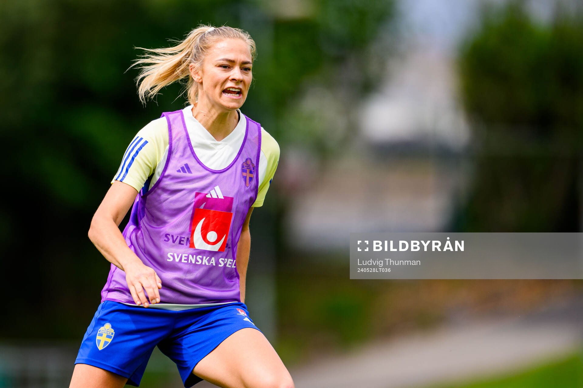 Fridolina Rolfö of Sweden at a training session