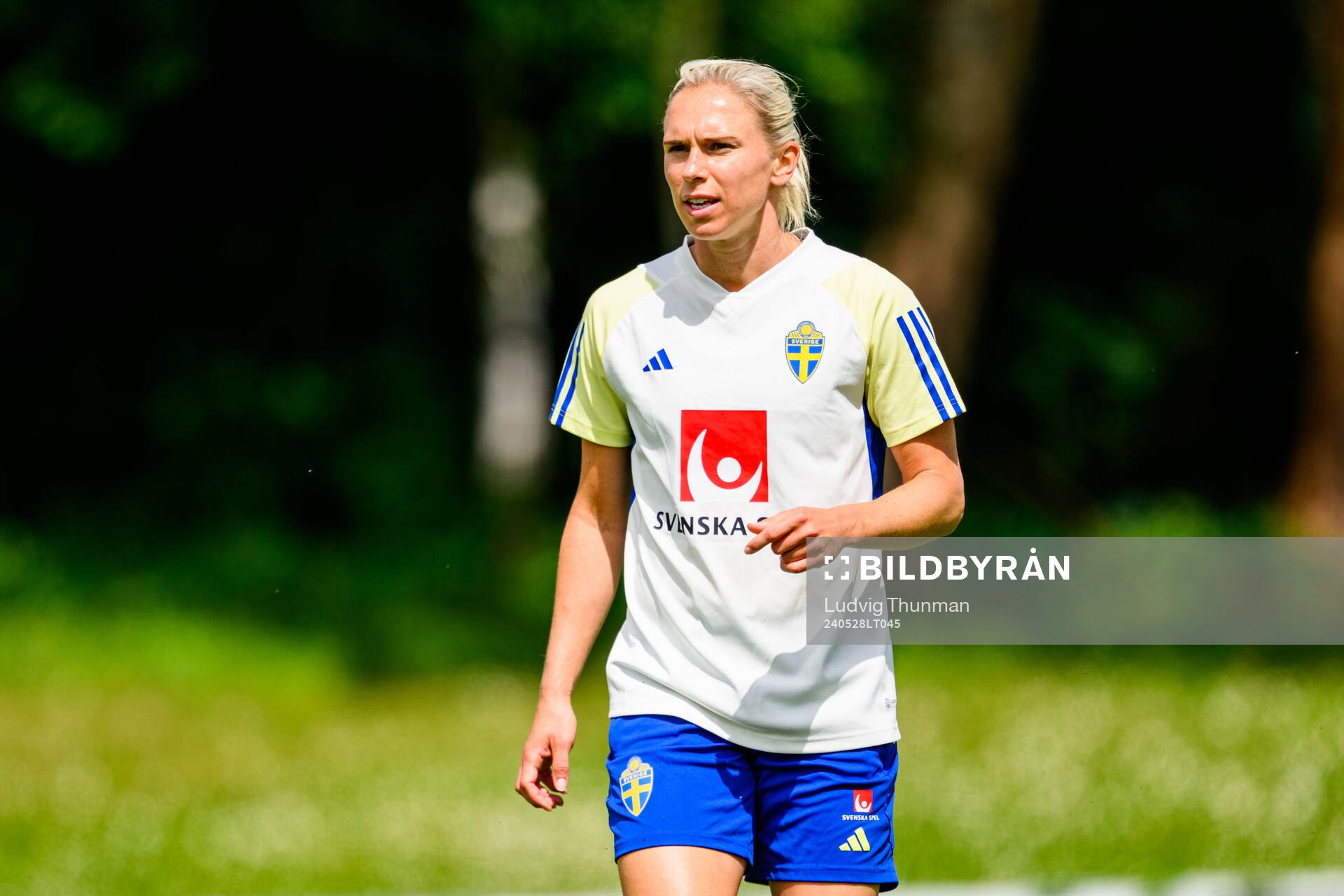 Jonna Andersson of Sweden at a training session