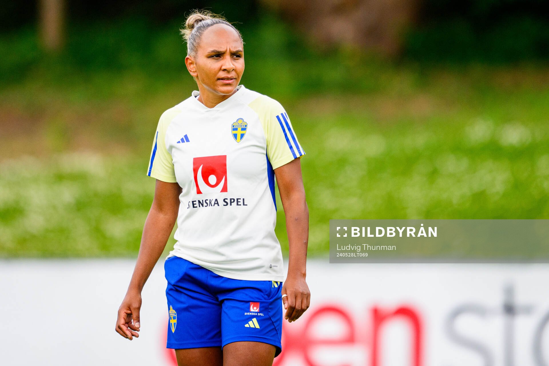 Madelen Janogy of Sweden at a training session