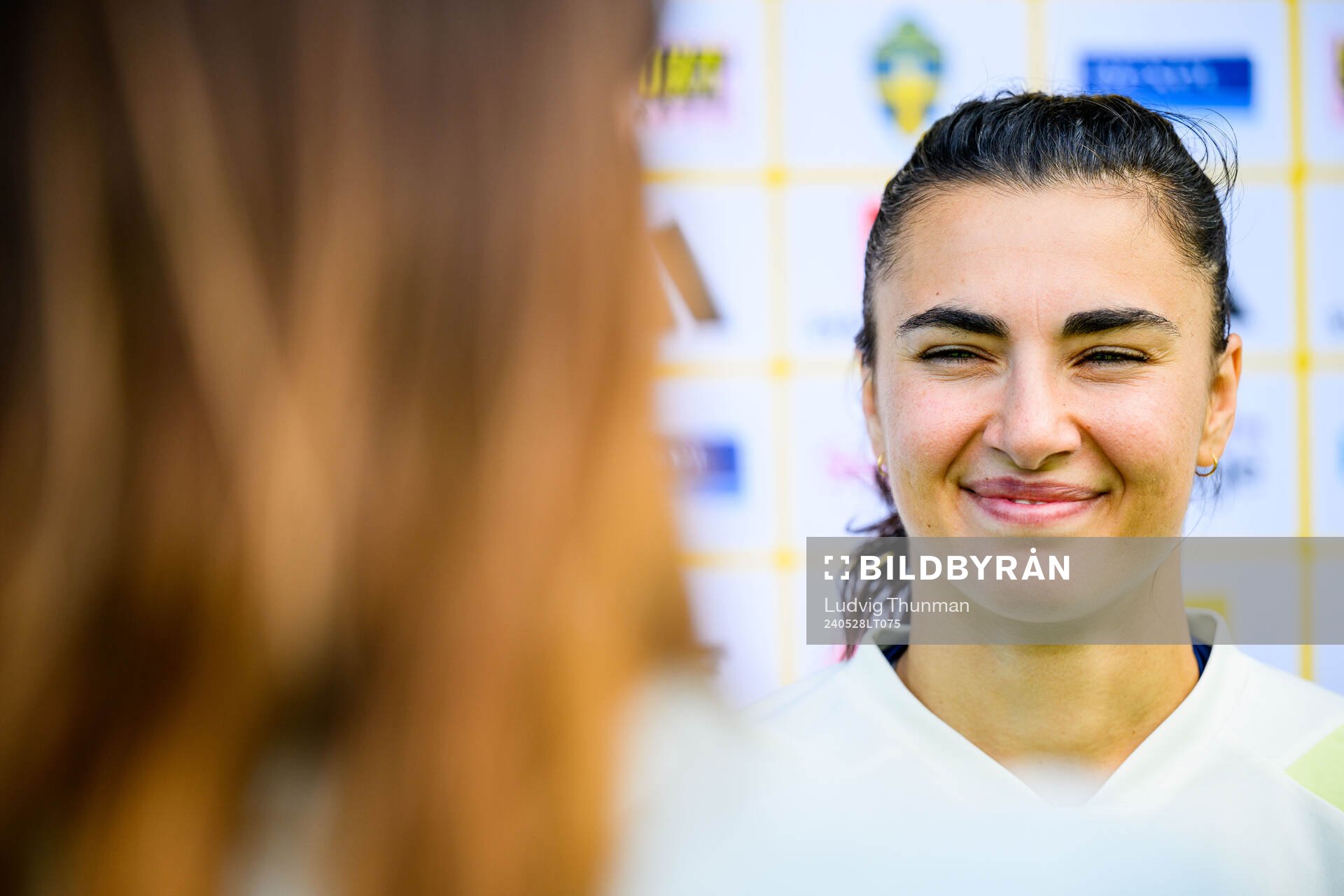 Goalkeeper Zecira Musovic of Sweden at a training session
