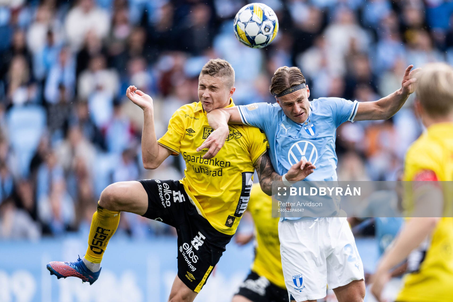 Elfsborgs Sebastian Holmen och Malmö FFs Erik Botheim