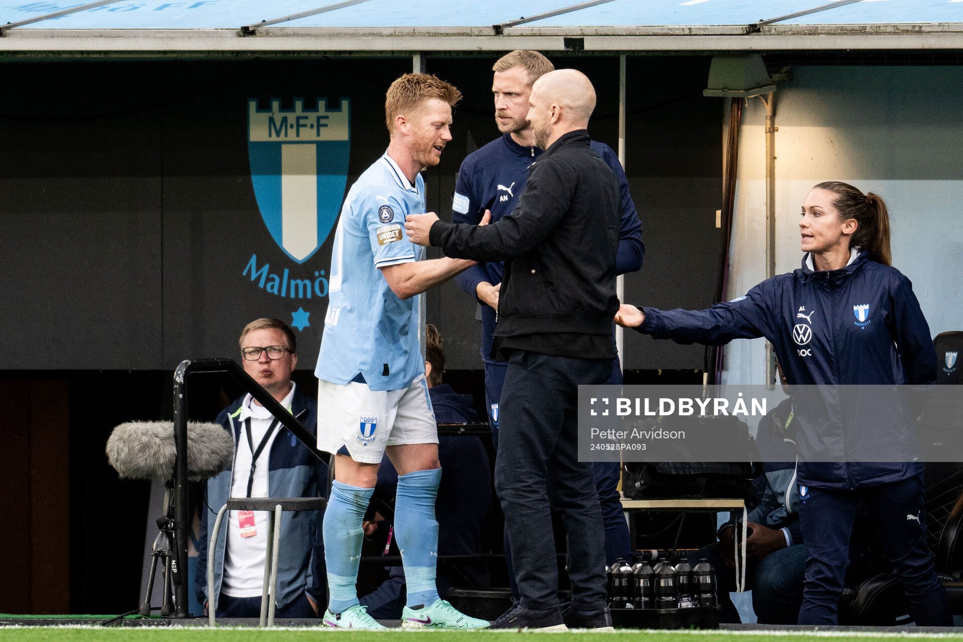 Malmö FFs Anders Christiansen och tränare Henrik Rydström