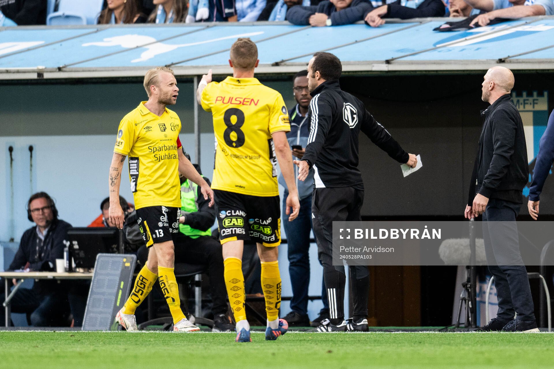 Elfsborgs Johan Larsson och Malmö FFs tränare Henrik