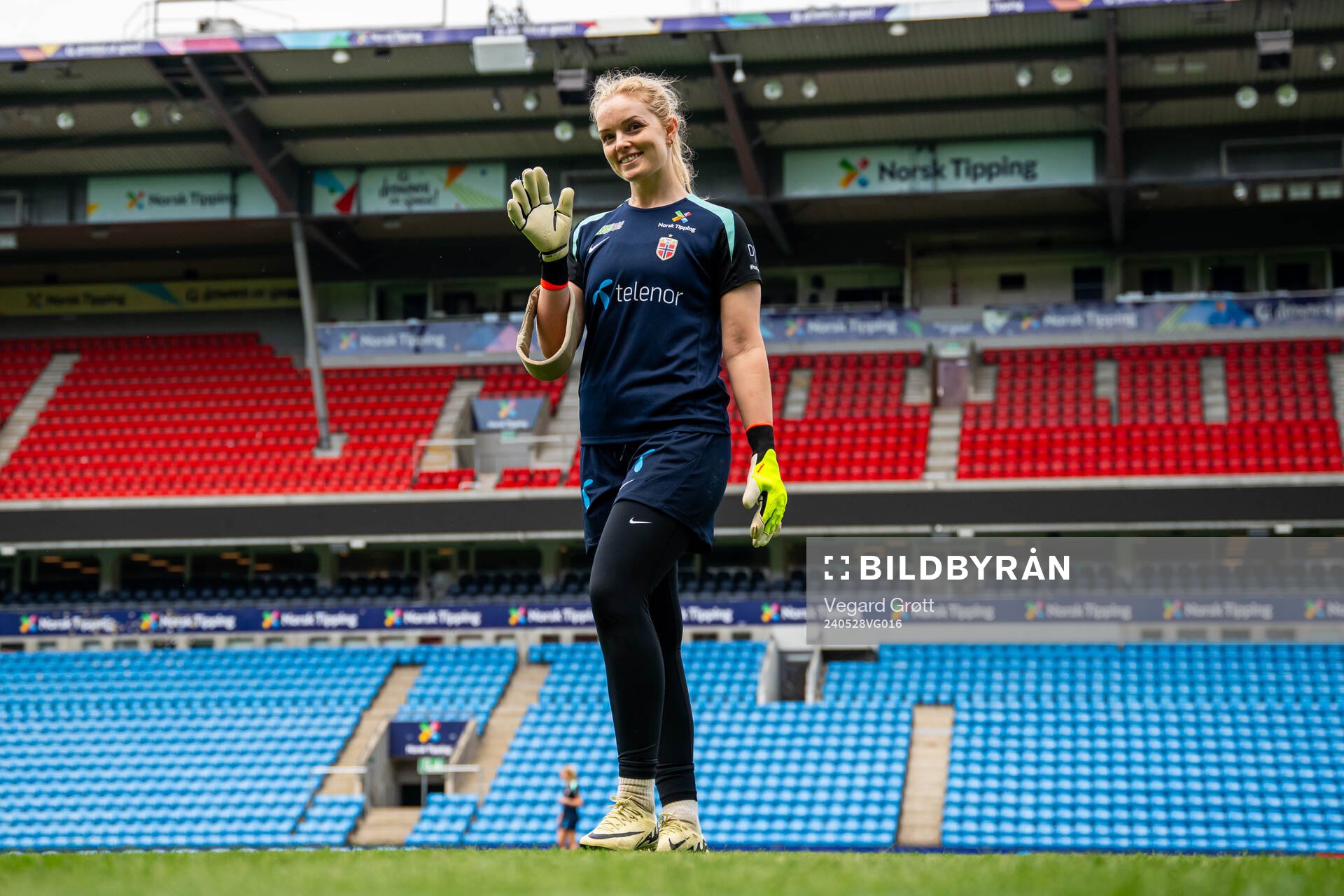 Goalkeeper Guro Pettersen of the Norwegian women's national
