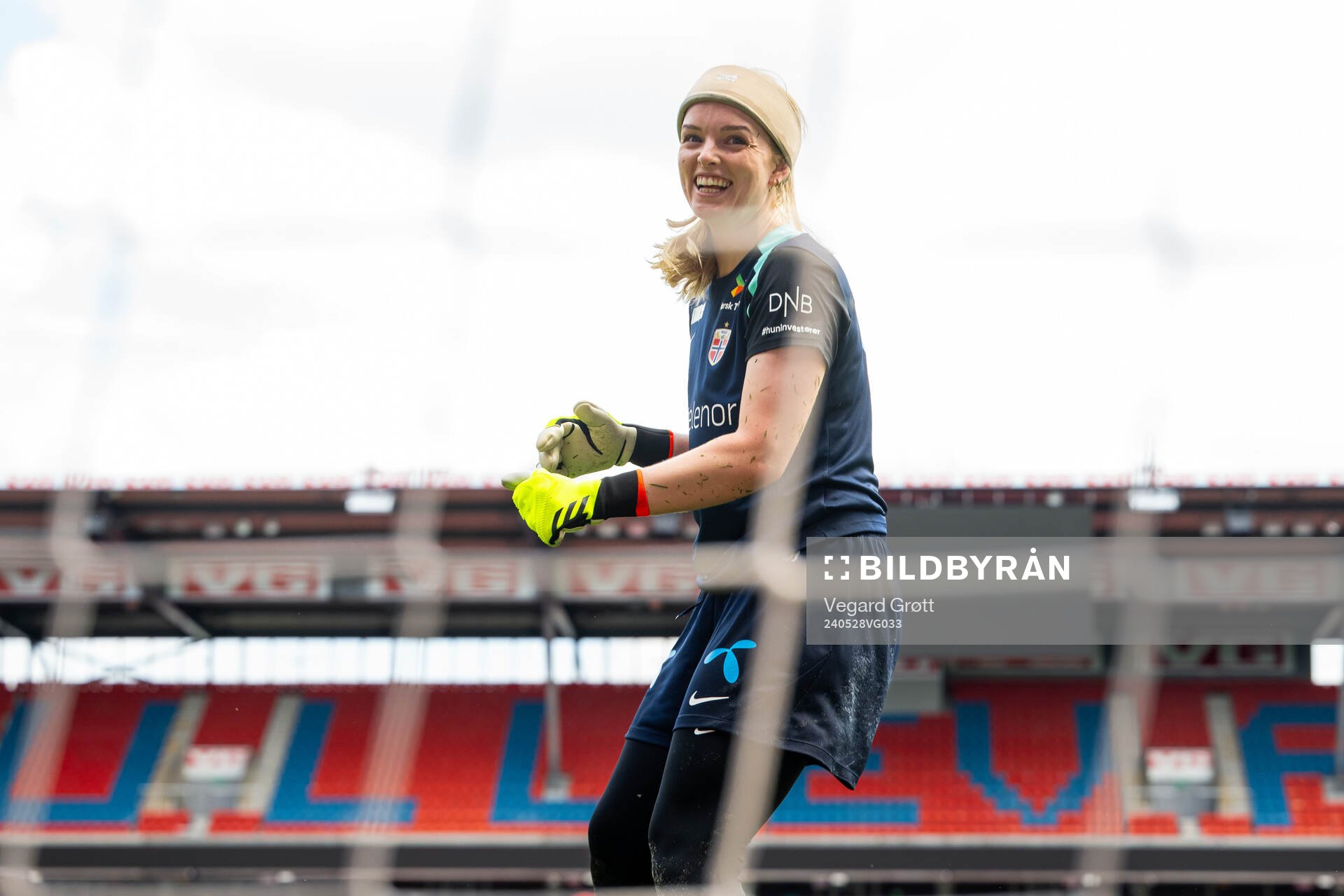 Goalkeeper Guro Pettersen of the Norwegian women's national
