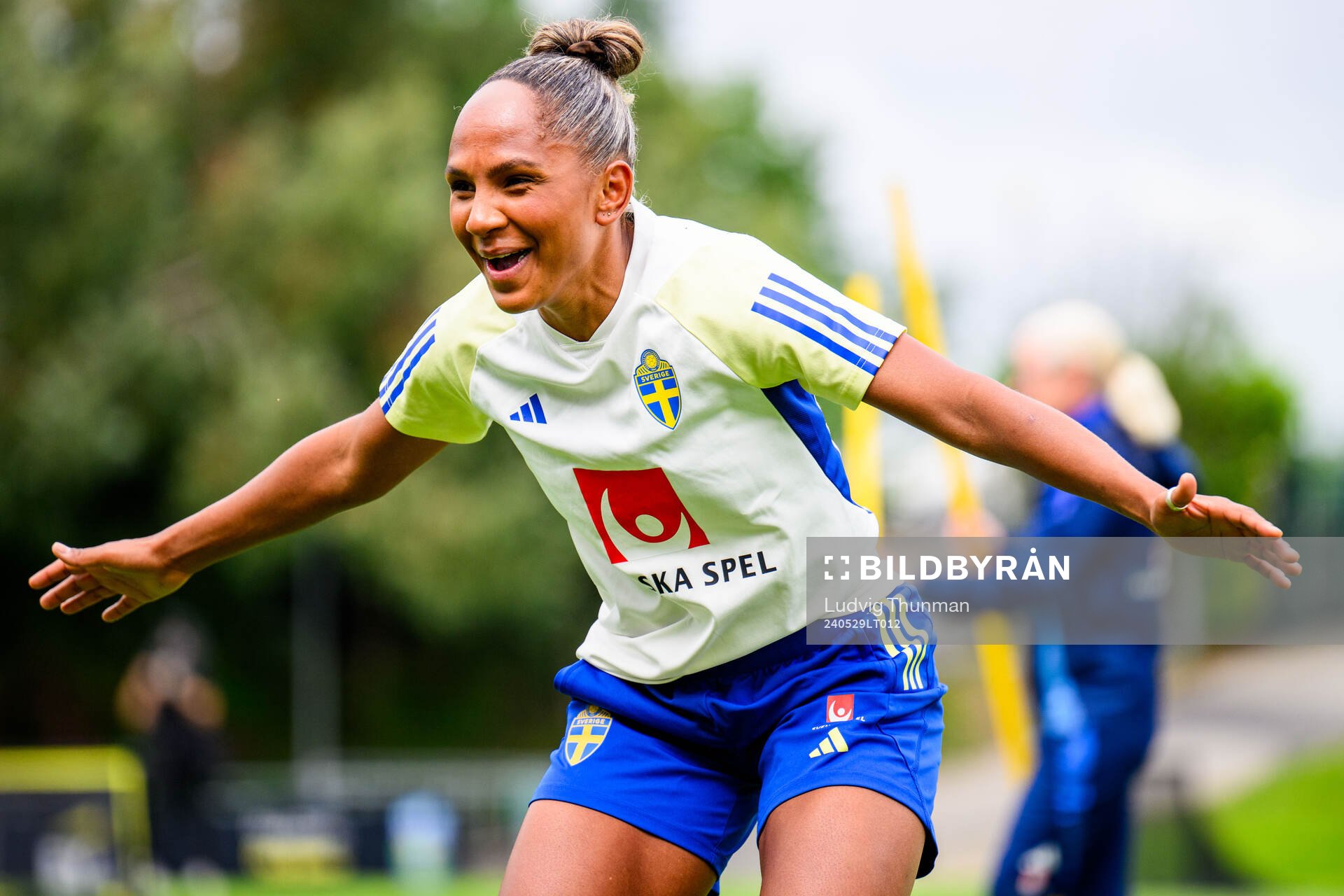 Madelen Janogy of Sweden at a training session