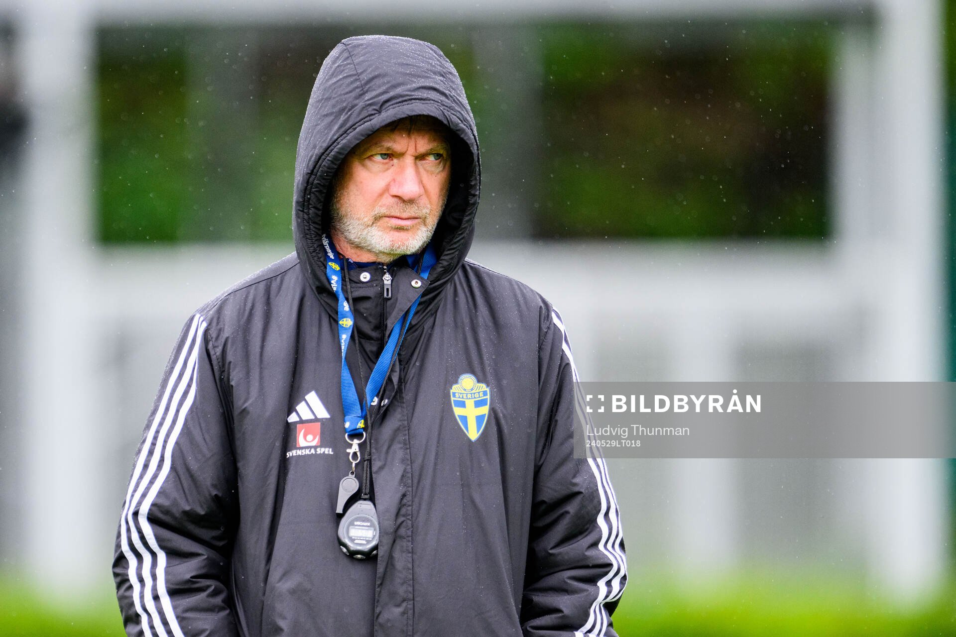 Head coach Peter Gerhardsson of Sweden at a training session