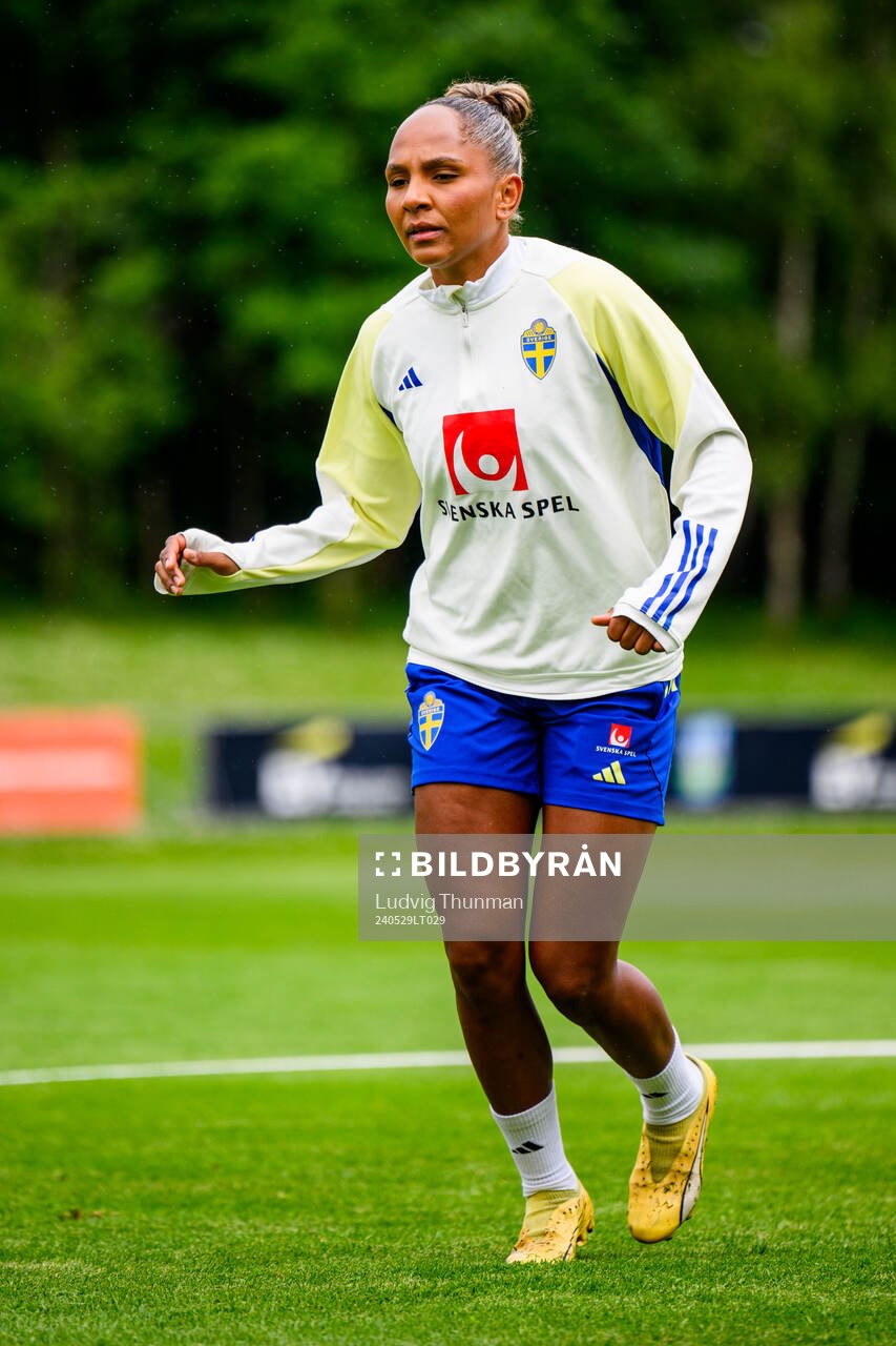 Madelen Janogy of Sweden at a training session