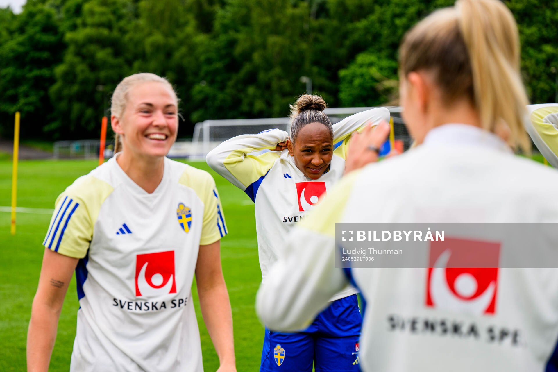 Magdalena Eriksson and Madelen Janogy of Sweden at a