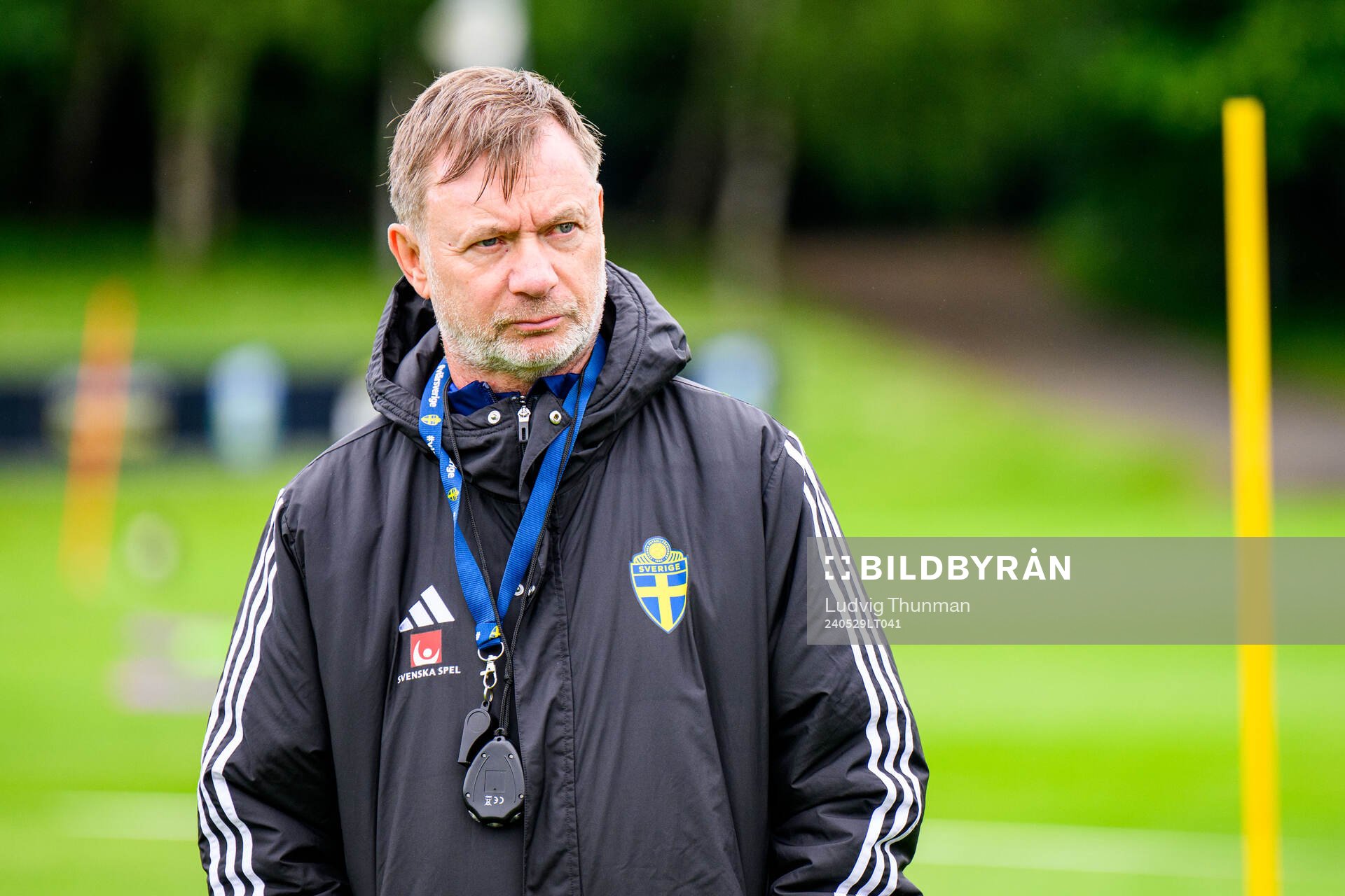 Head coach Peter Gerhardsson of Sweden at a training session
