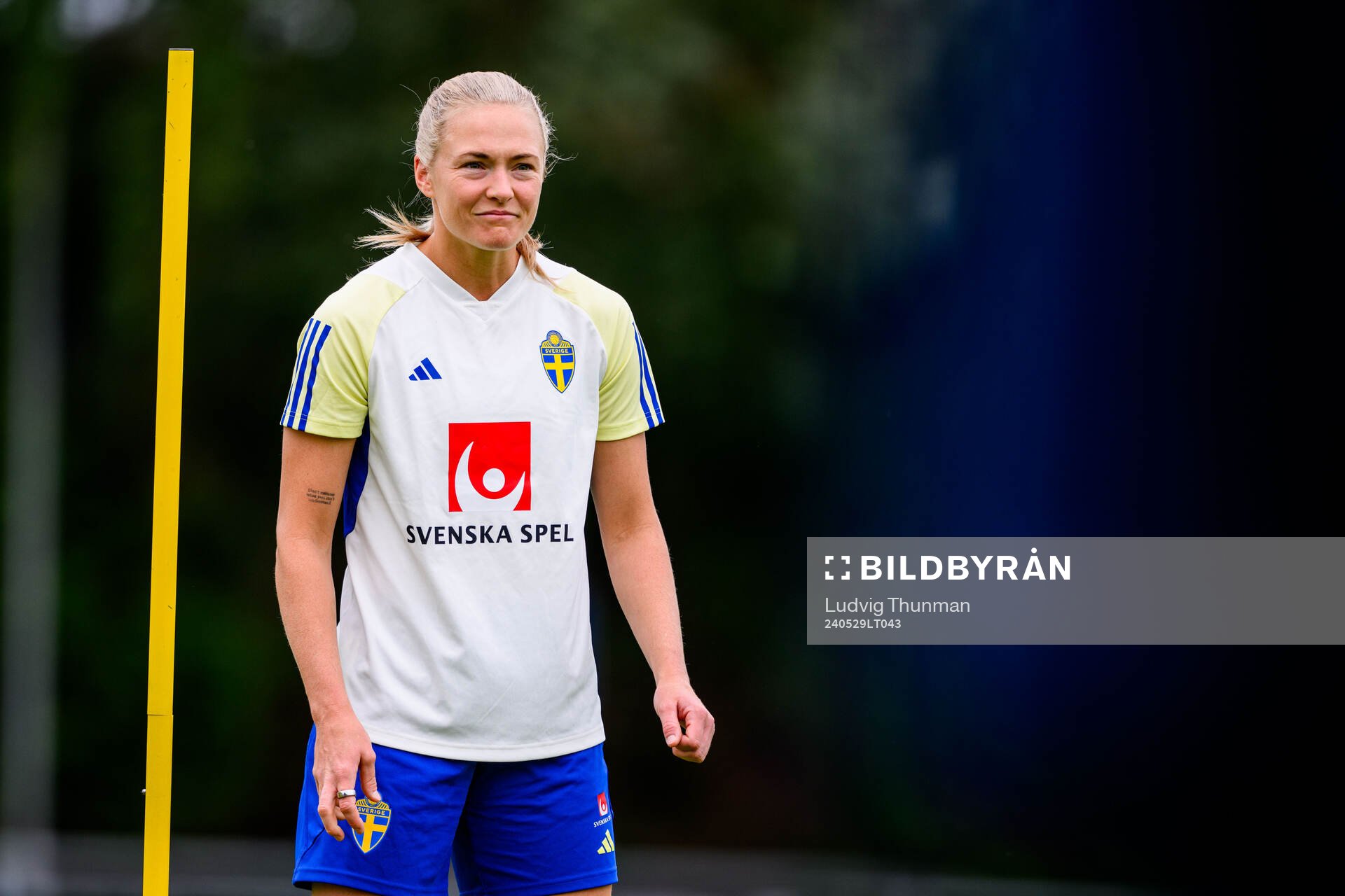 Magdalena Eriksson of Sweden at a training session