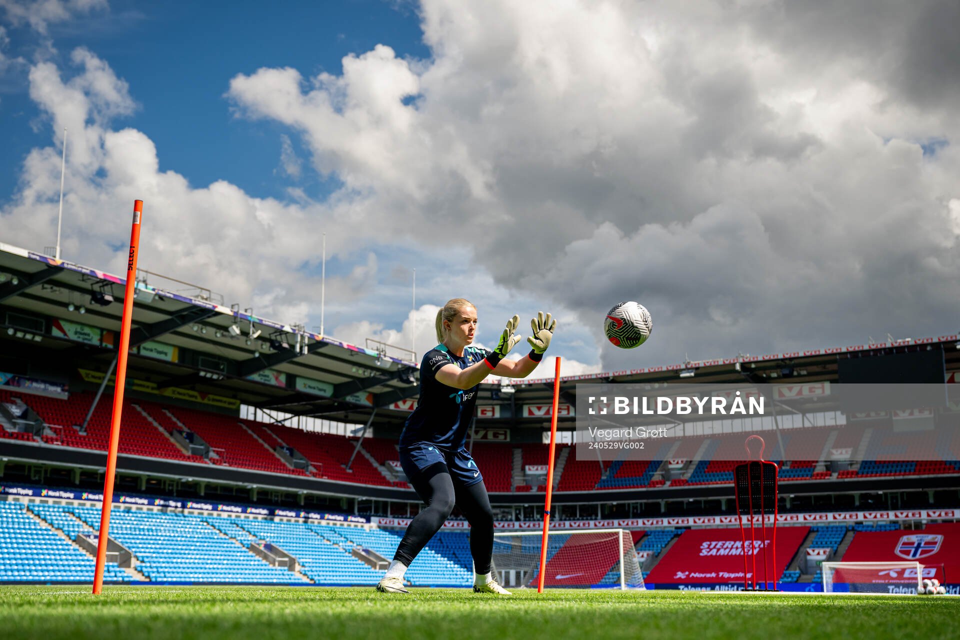 Goalkeeper Guro Pettersen of the Norwegian women's national