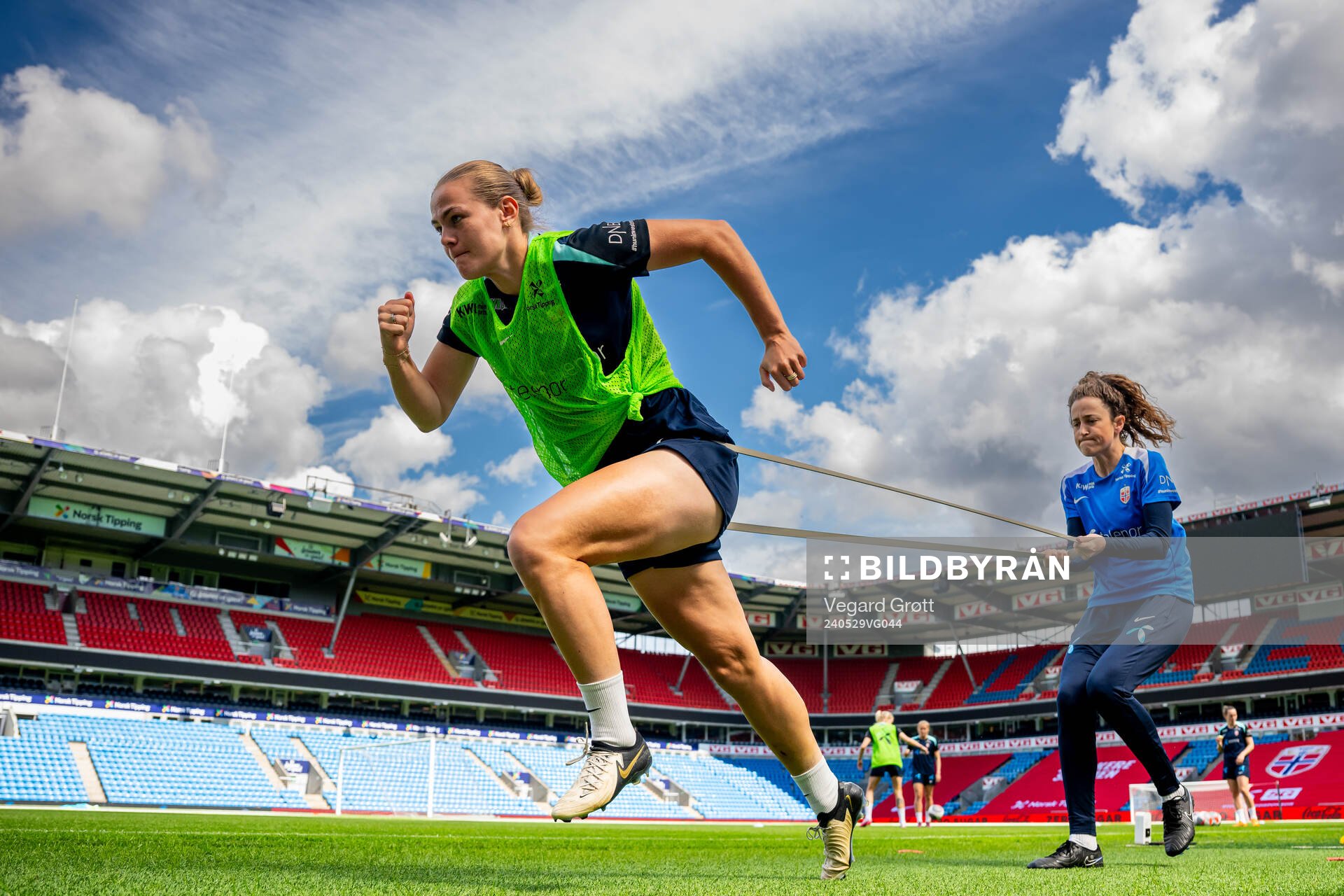 Marthine Østenstad and Frankie Hunter, fitness coach of