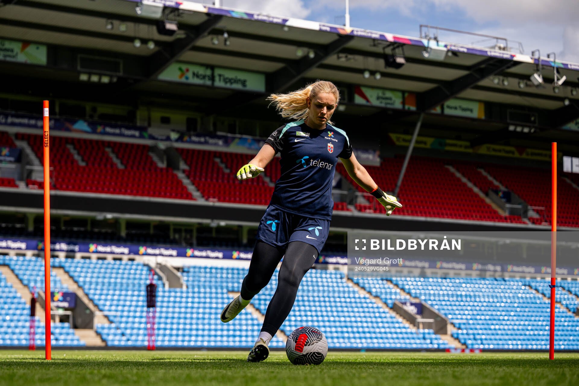Goalkeeper Guro Pettersen of the Norwegian women's national