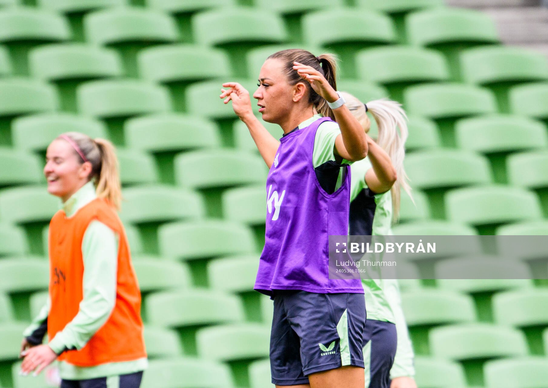 Katie McCabe of Ireland at a training session