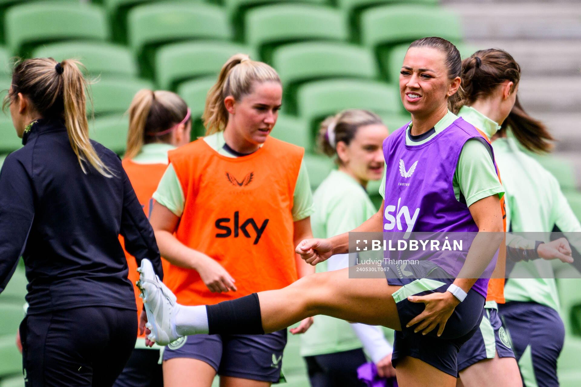 Katie McCabe of Ireland at a training session