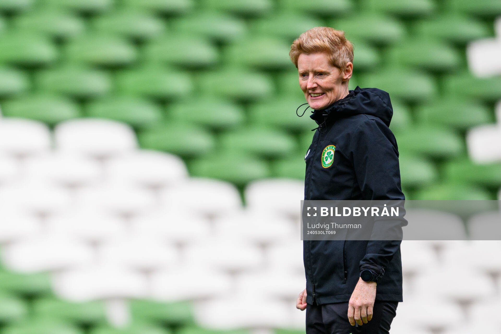 Head coach Eileen Gleeson of Ireland at a training session on May 30, 2024 in Dublin. 