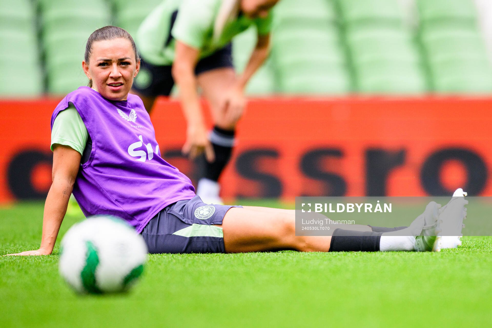Katie McCabe of Ireland at a training session