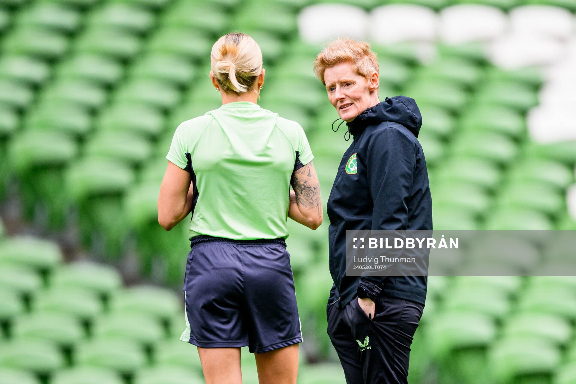 And Head coach Eileen Gleeson of Ireland at a training