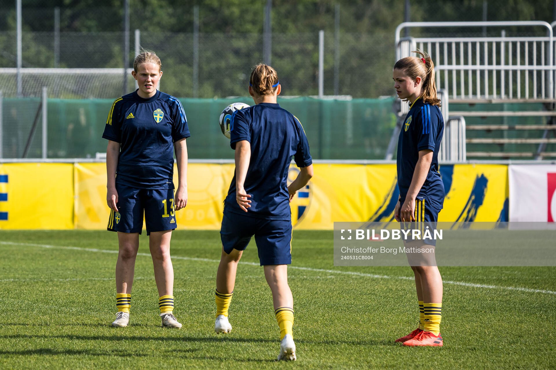 Märta Ankarcrona and Emma Theoren of Sweden during the international friendly match between Sweden and Denmark on May 31, 2024 in Kristianstad.
