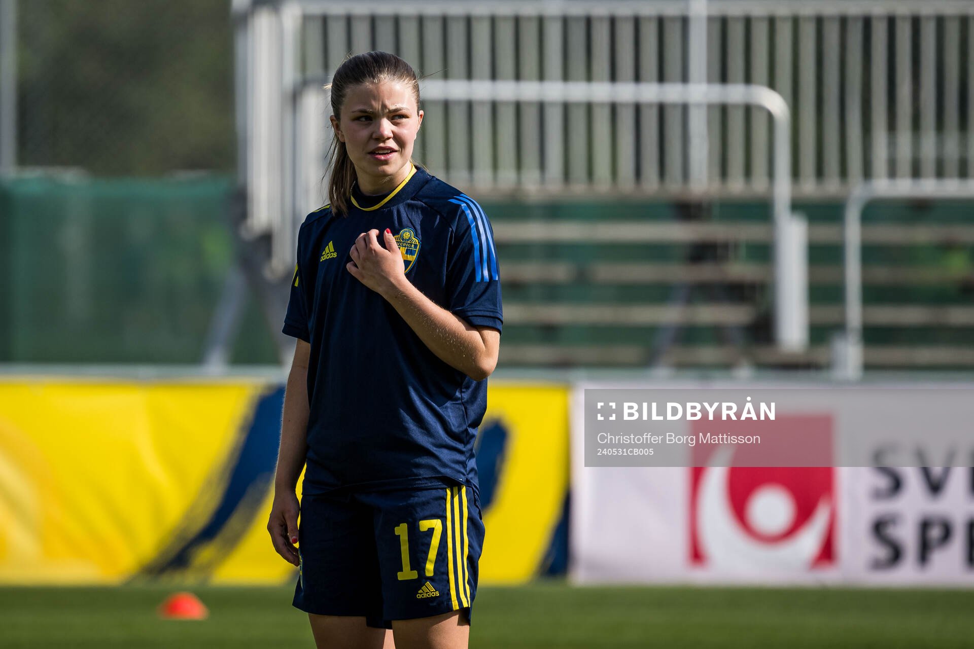 Emma Theoren of Sweden ahead of the international friendly match between Sweden and Denmark on May 31, 2024 in Kristianstad.
